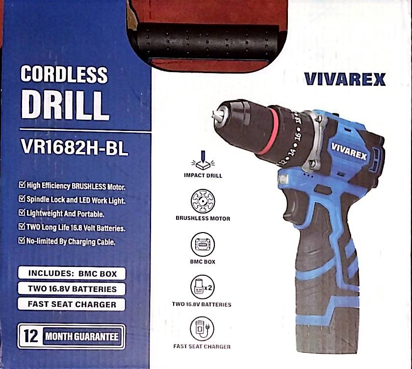 دریل پیچ گوشتی شارژی ویوارکس مدل VR1682-BL