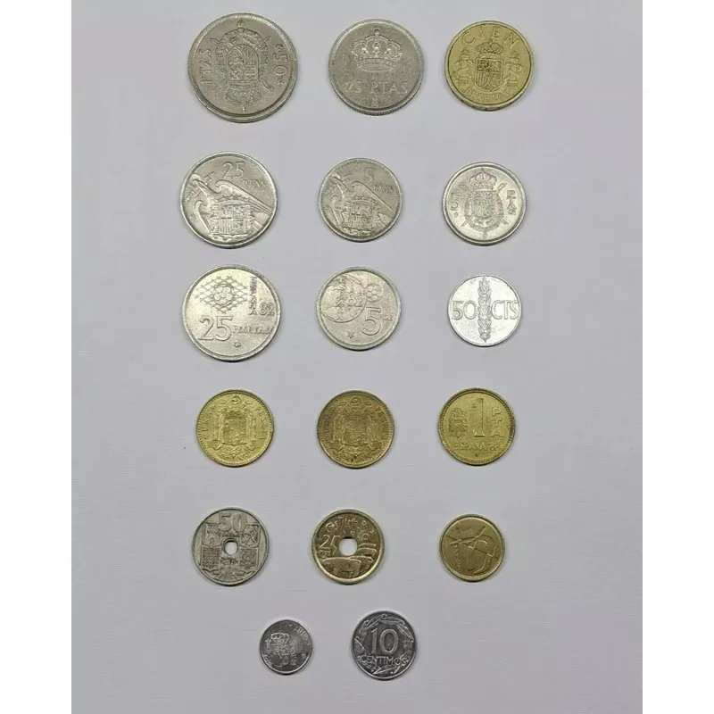 سری سکه های اسپانیا 17 عدد بدون تکرار