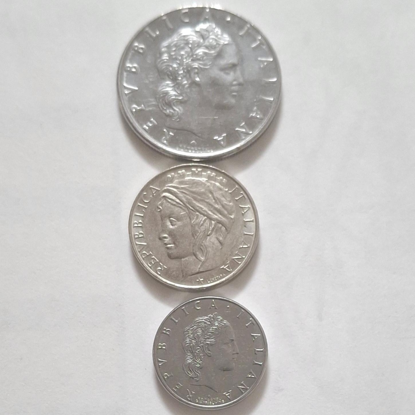 سکه 50 لیر ایتالیا سه سایز