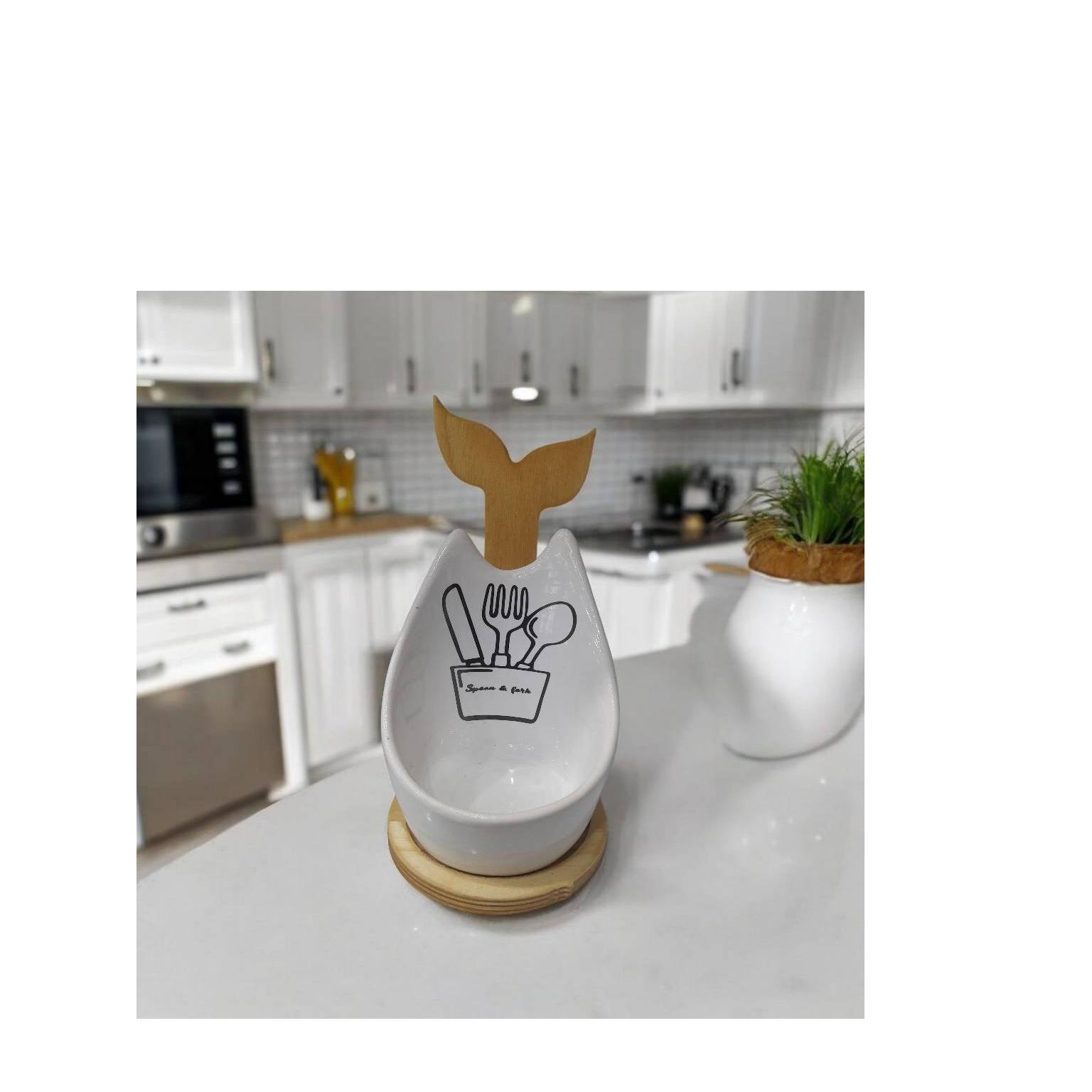 کجاقاشقی سرامیک چوب.جا قاشقی لوتوس