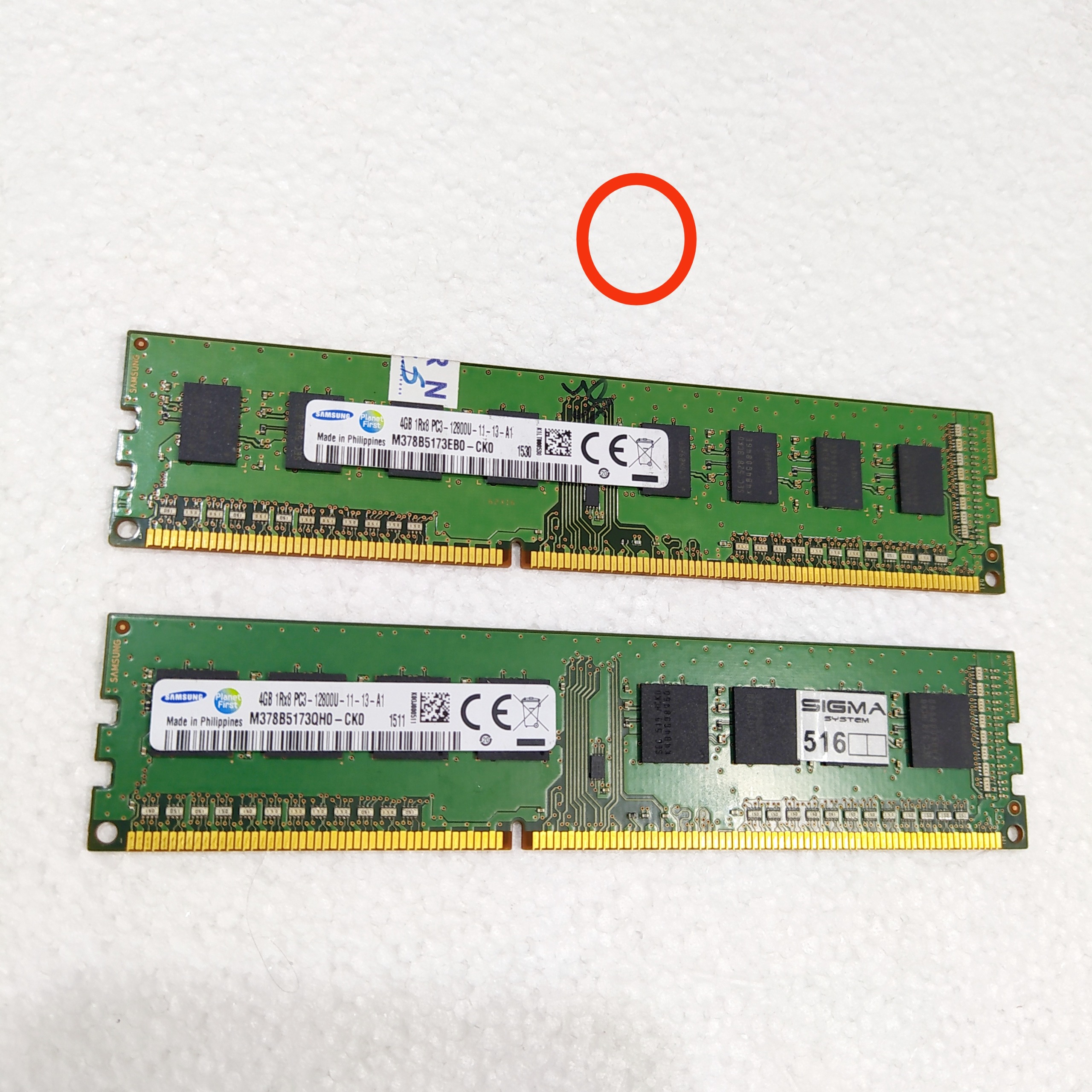 8گیگ رم ddr3 سامسونگ ( 2 عدد 4 گیگی)