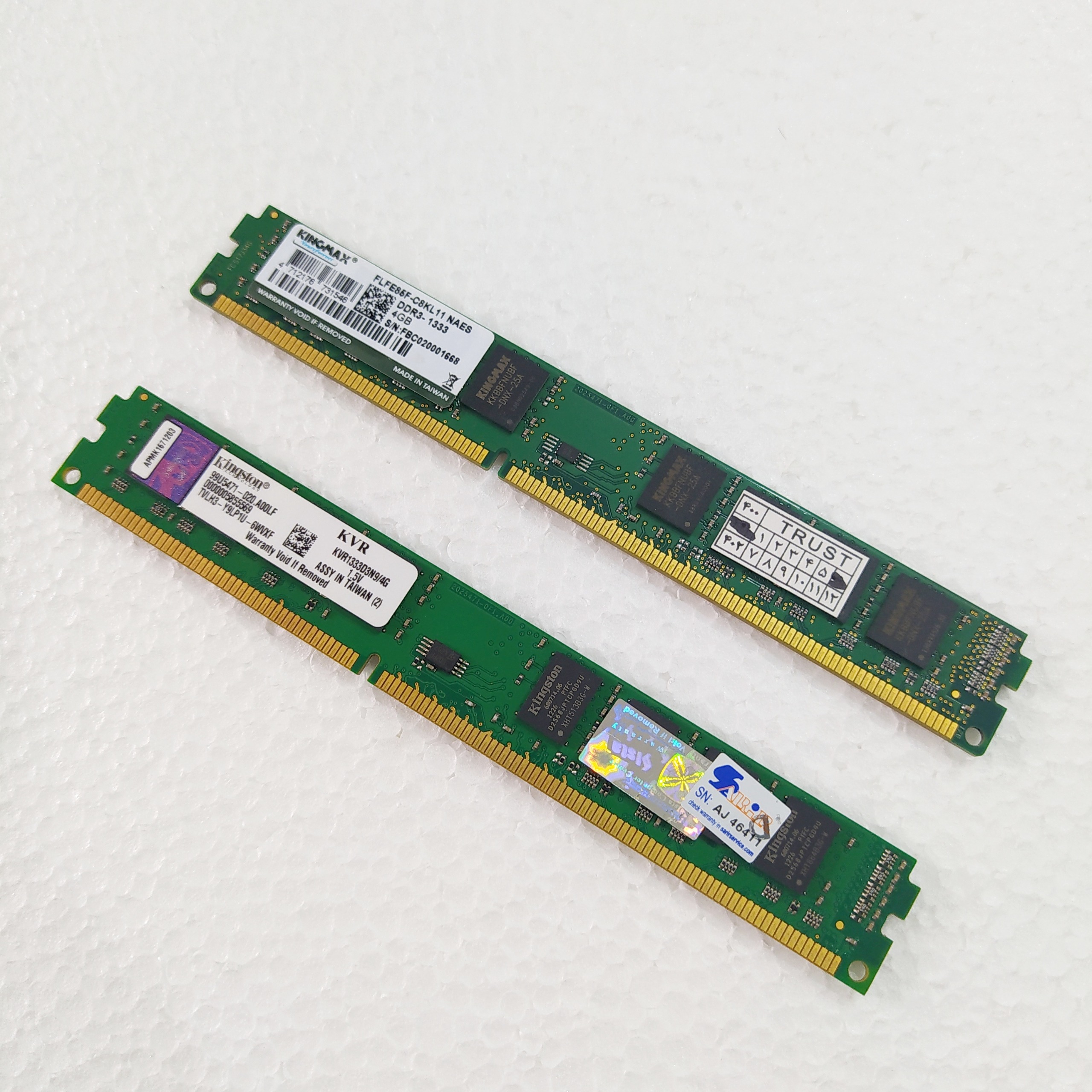 رم 4 گیگ ddr3 1333 کینگستون دو بر چیپ