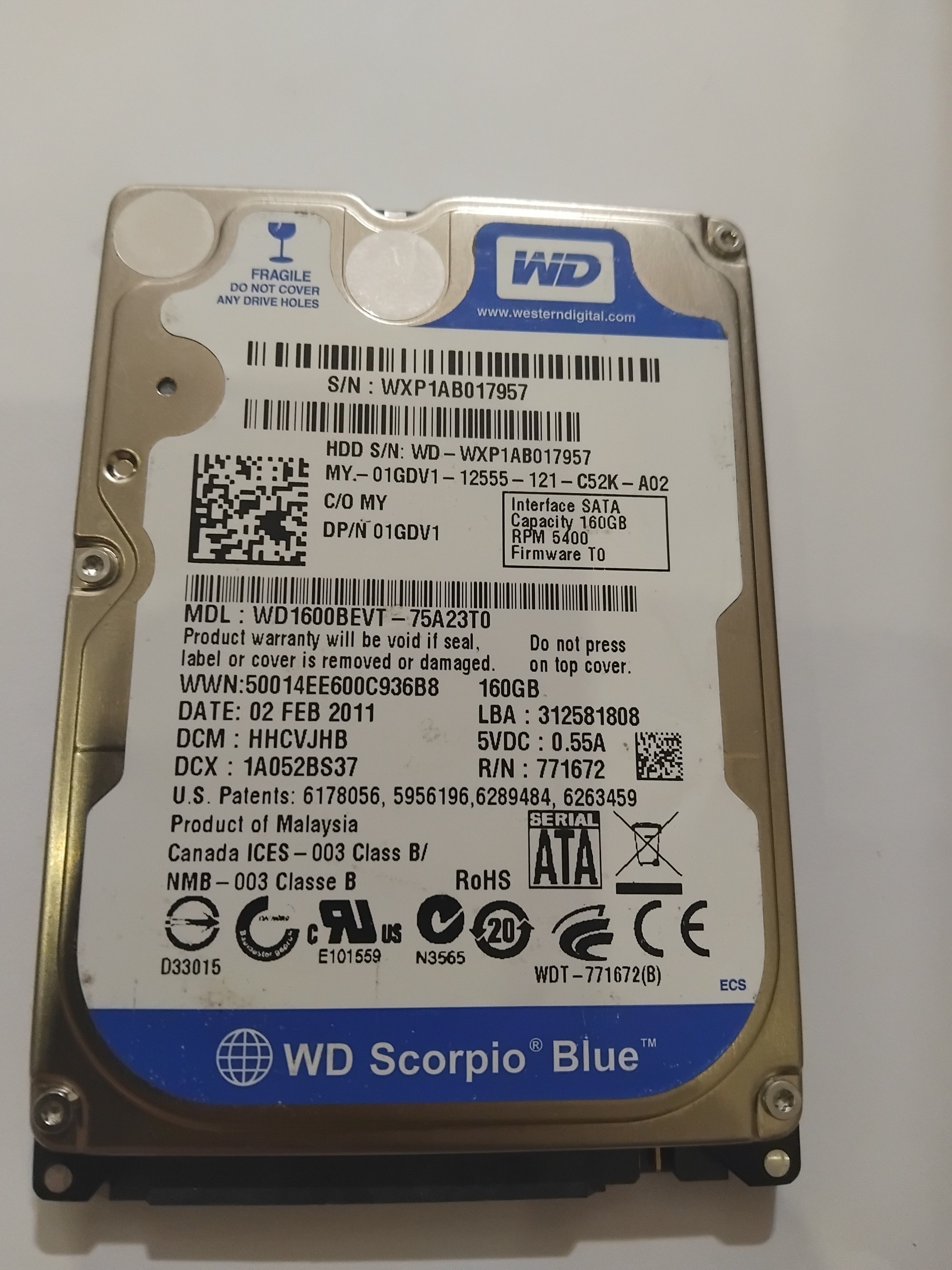 هارد 160GB لپ تاپ