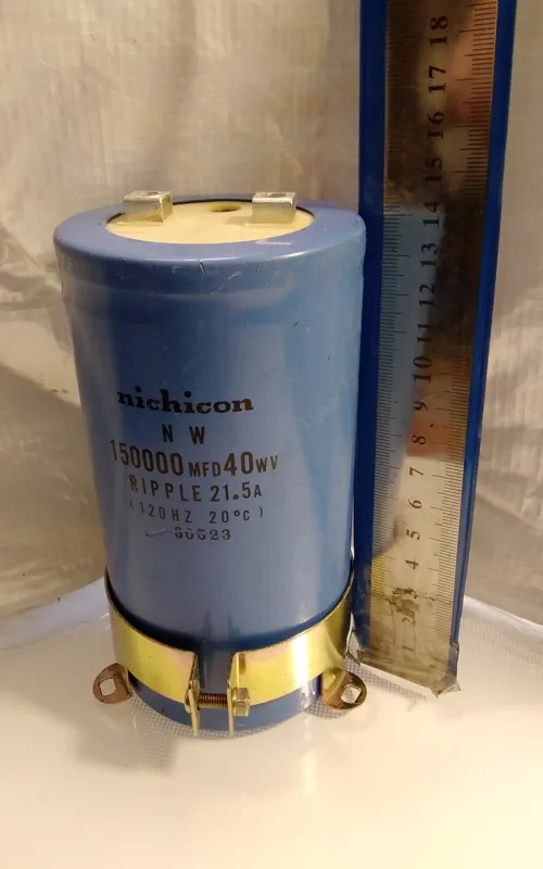 خازن 150000 میکروفاراد 40ولت nichicon / ایده