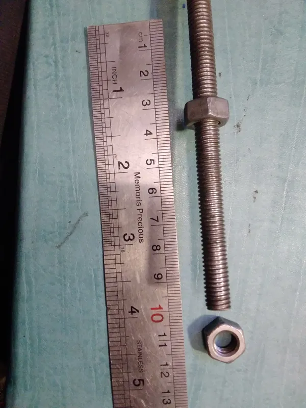 پیچ و مهره دو سر باز برش 10 سانتی با مهره / ایده