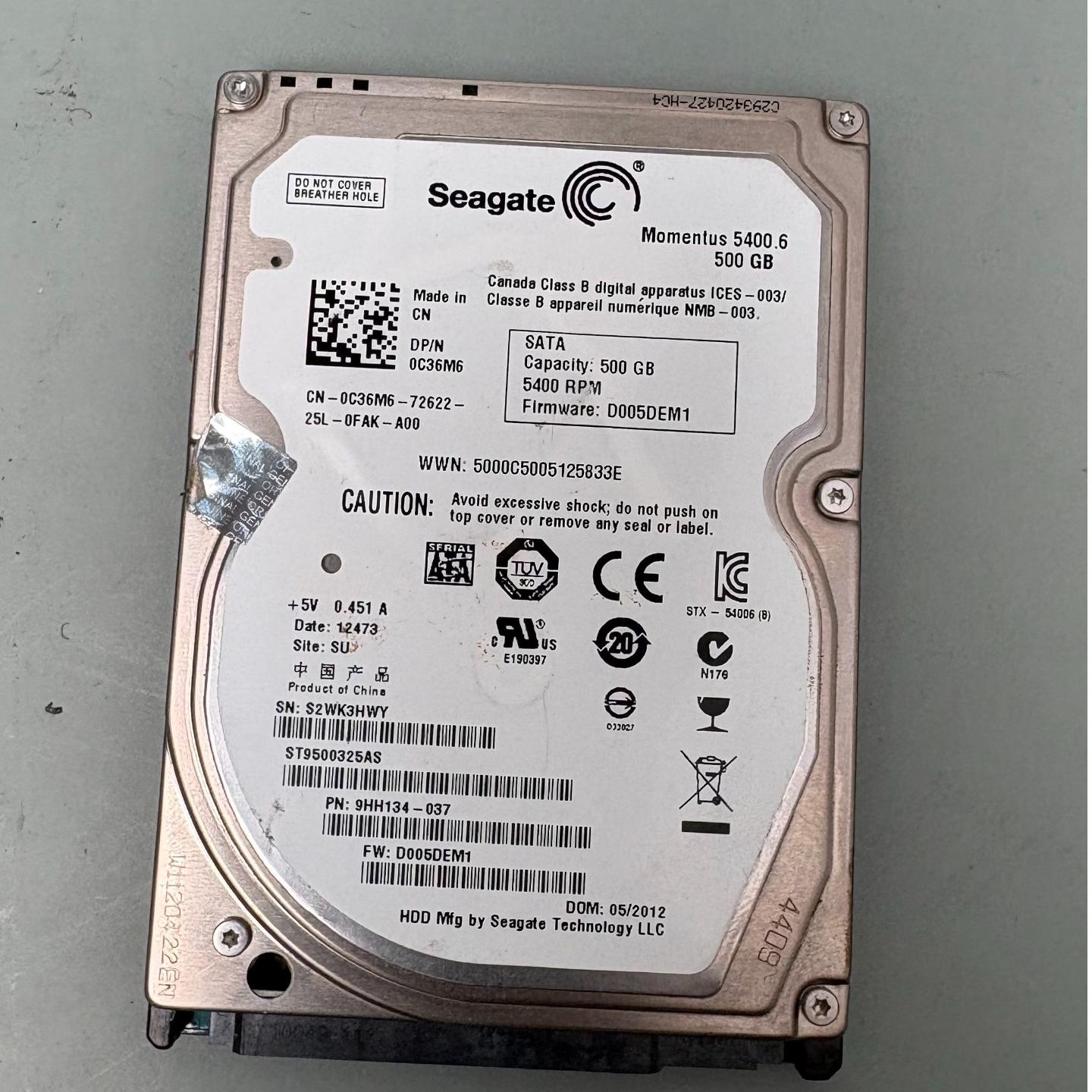 هارد لپ تاپ 500 گیگ 56 درصد