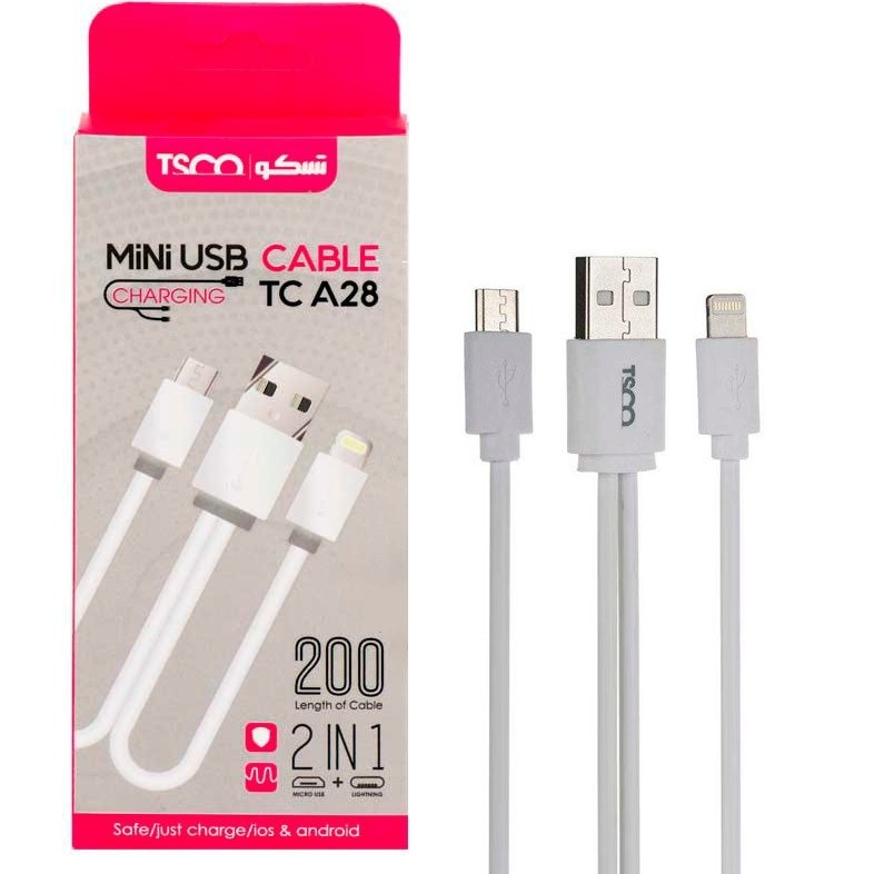 کابل تبدیل USB به micro/لایتنینگ تسکو مدل TC-A28
