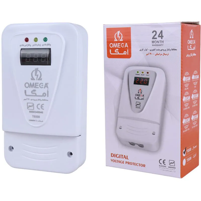 محافظ ولتاژ ورودی دیجیتال 30 آمپر امگا  مدل T6500