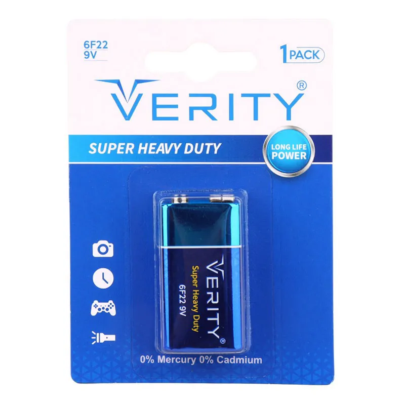 باتری کتابی وریتی مدلSuper Heavy Duty 6F22 9V