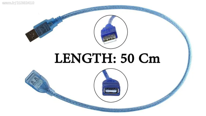 کابل افزایش طول USB 50cm