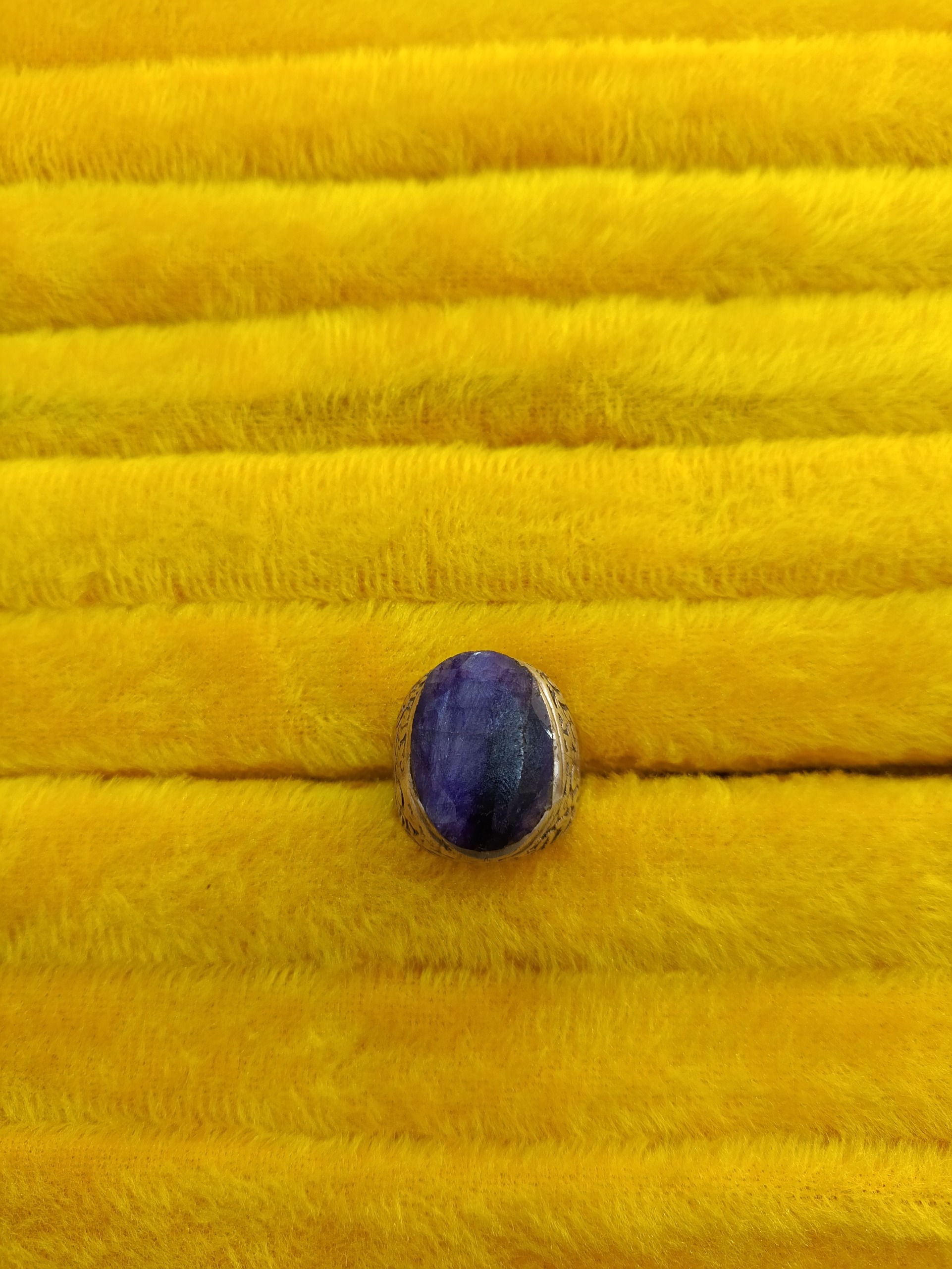 انگشتر لاجورد رکاب نقره قلم کاری