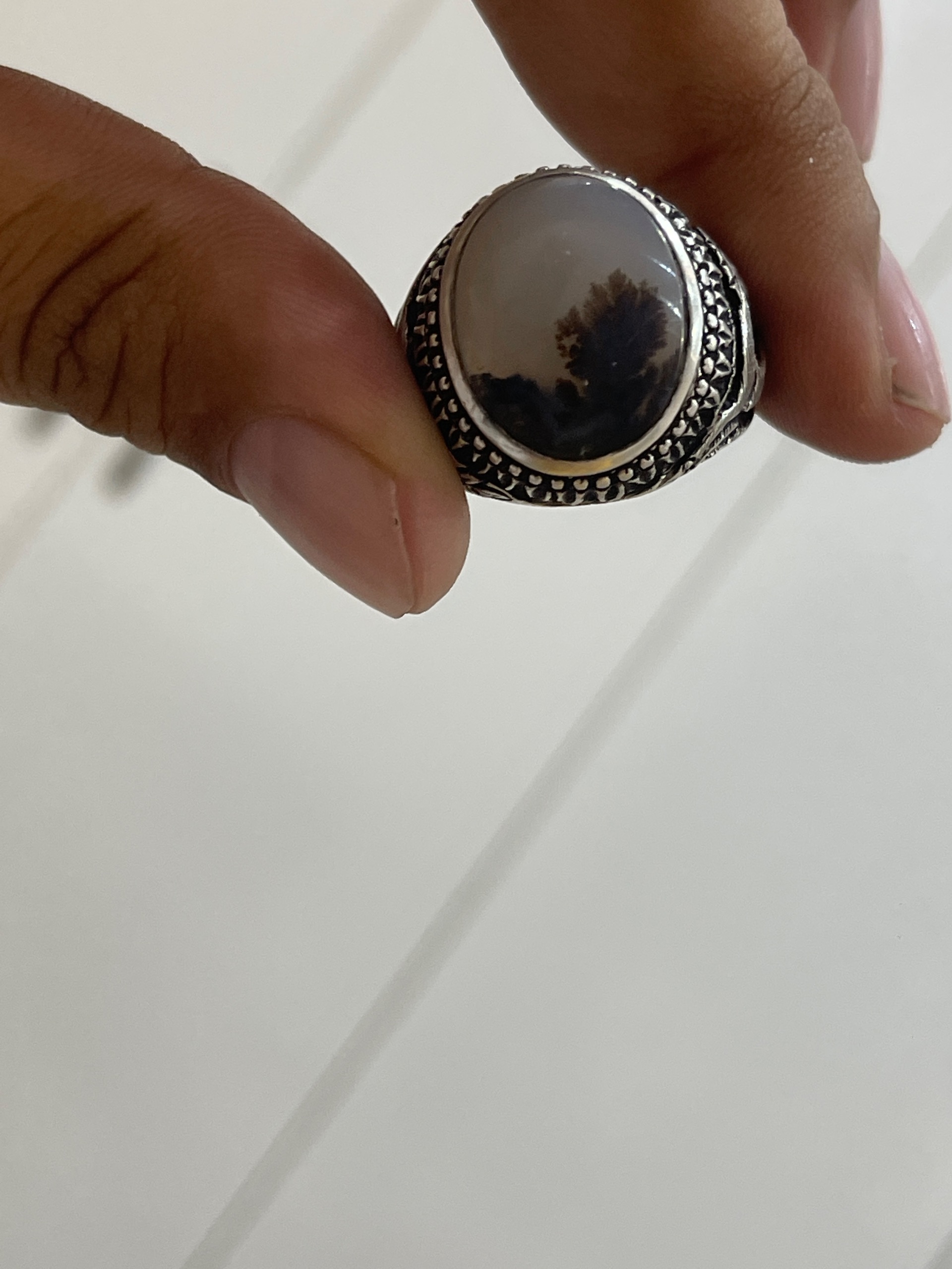 انگشتر شجرقائنات رکاب نقره قلم