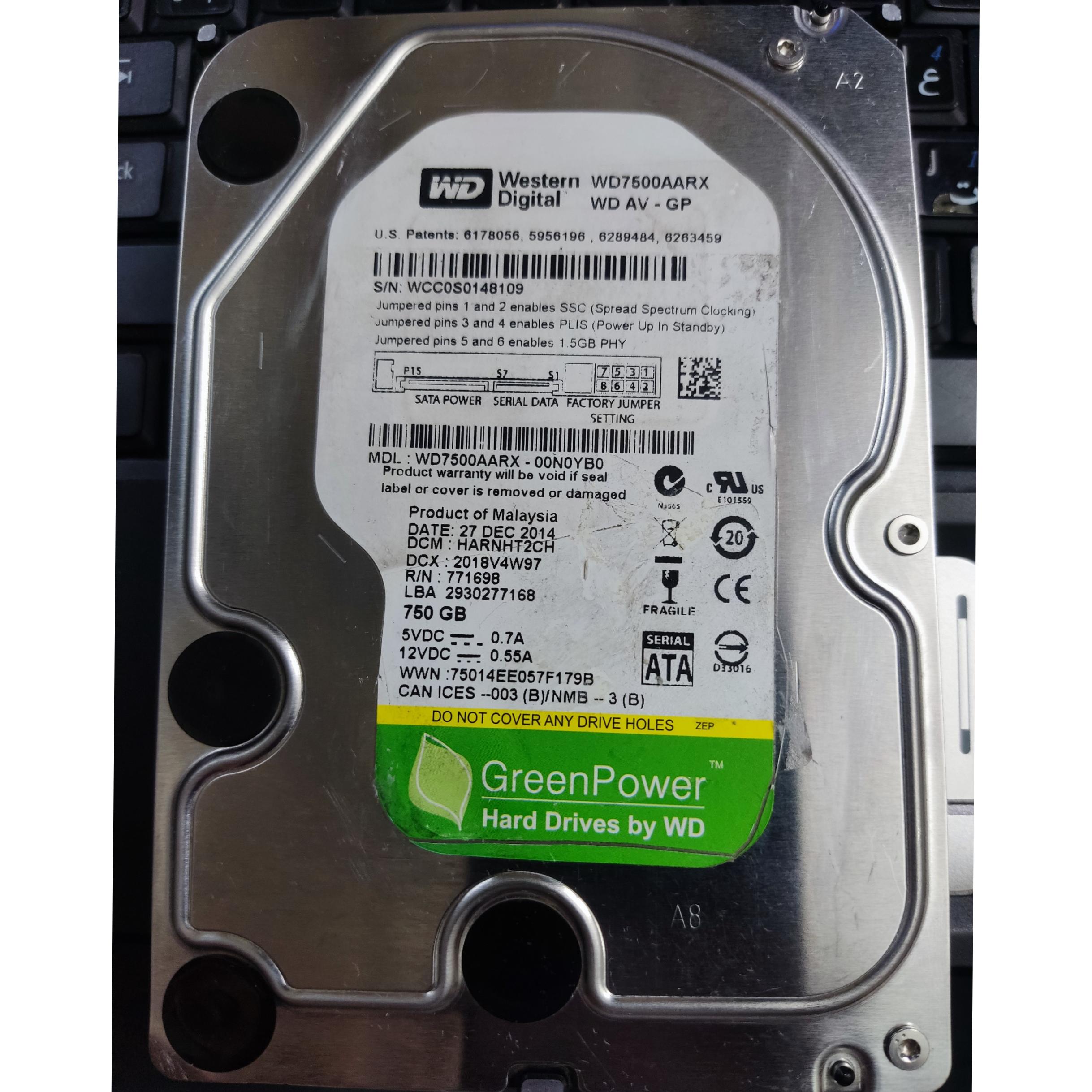 HDD MODEL WD 1/5T سلامت 100 درصد