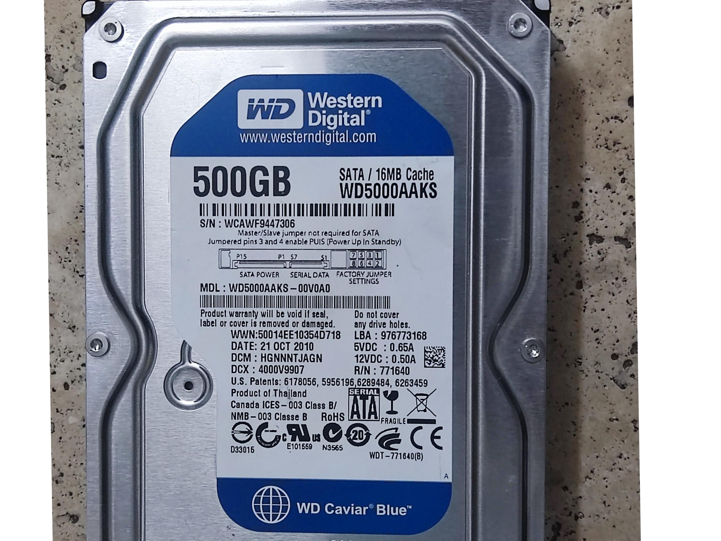HDD MODEL WD 500GB سلامت صد درصد