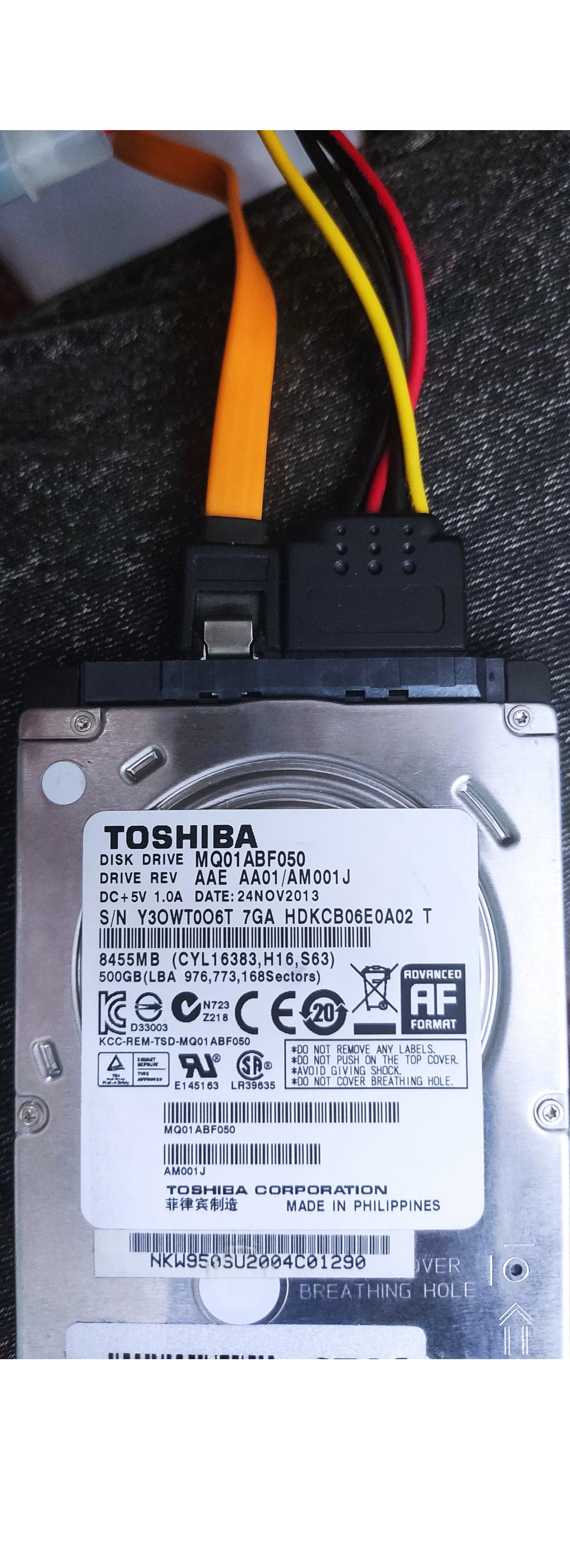 HDD MODEL TOSHIBA 500GB لپ تاپی سلامت 100 درصد