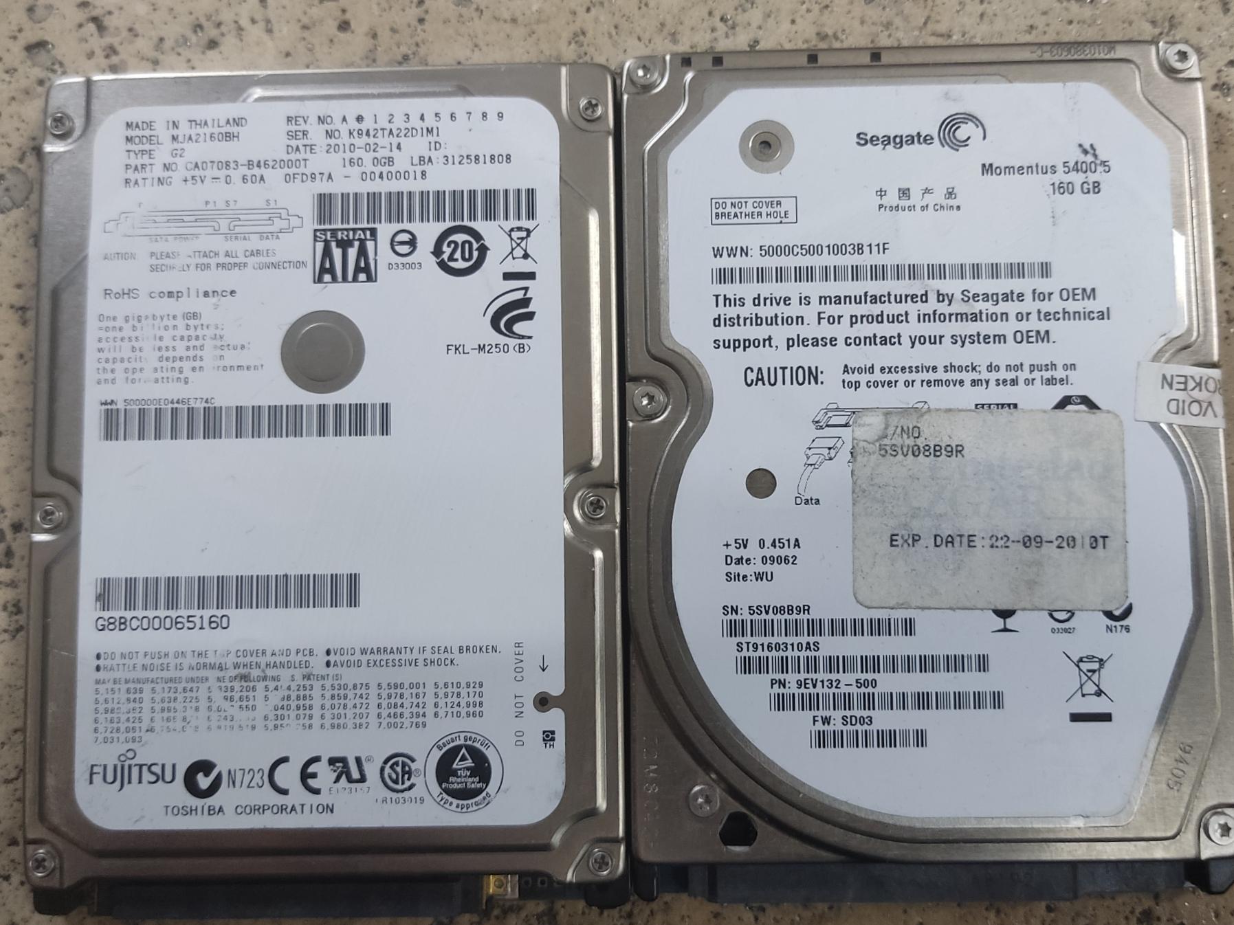 HDD MODEL SEAGATE/FUJITSU هارد لپ تاپی
