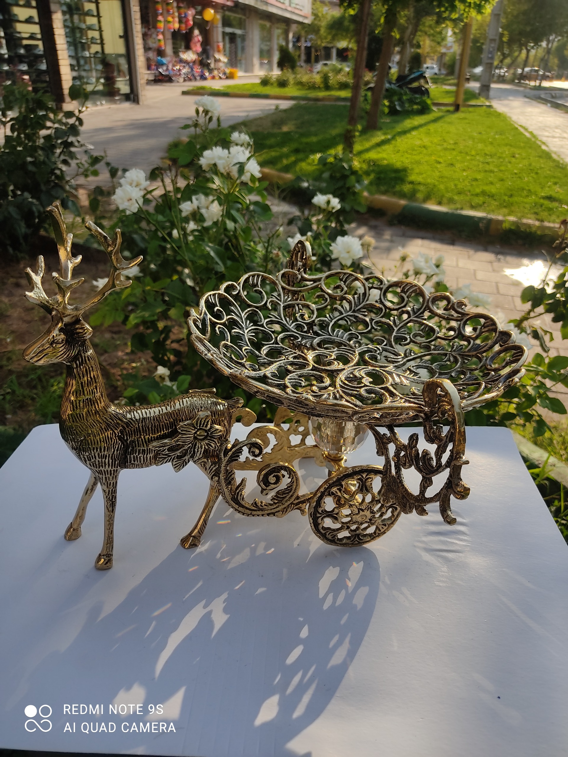 شیرینی خوری برنزی طرح گوزن