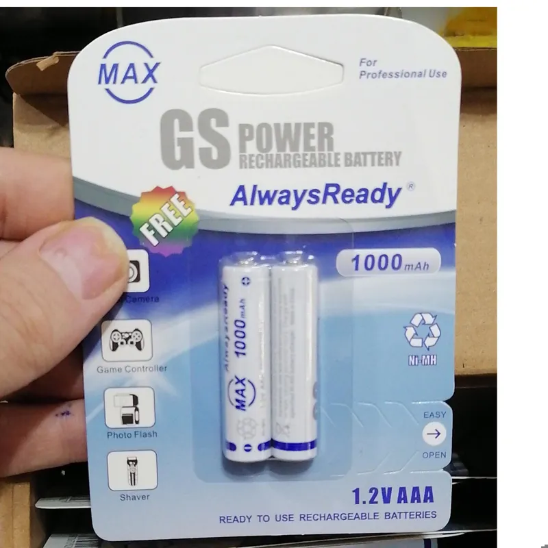 باتری نیم قلم شارژی 1000میلی آمپر GS power