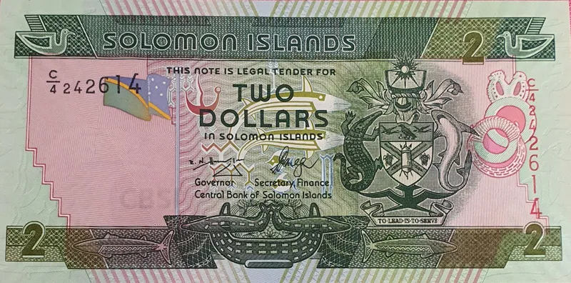 اسکناس کلکسیونی 2 دلار ماهیگیر جزایر سلیمان