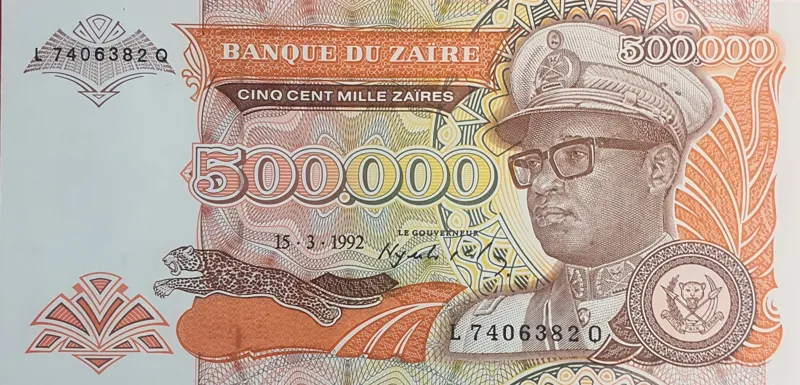 اسکناس 500000 زایرس 1992 دموکراتیک زئیر کنگو