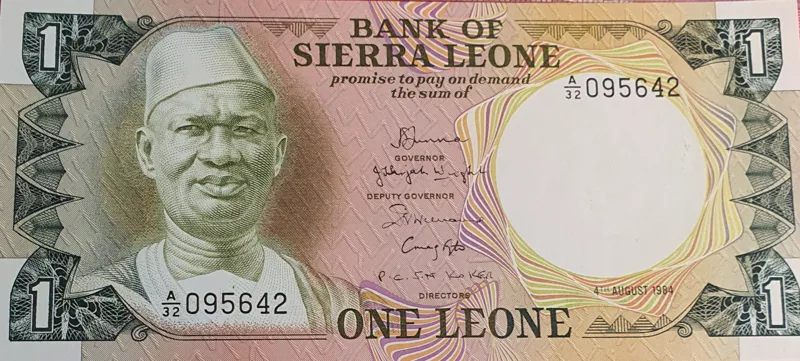 اسکناس کلکسیونی یک لئون 1984 سیرالئون