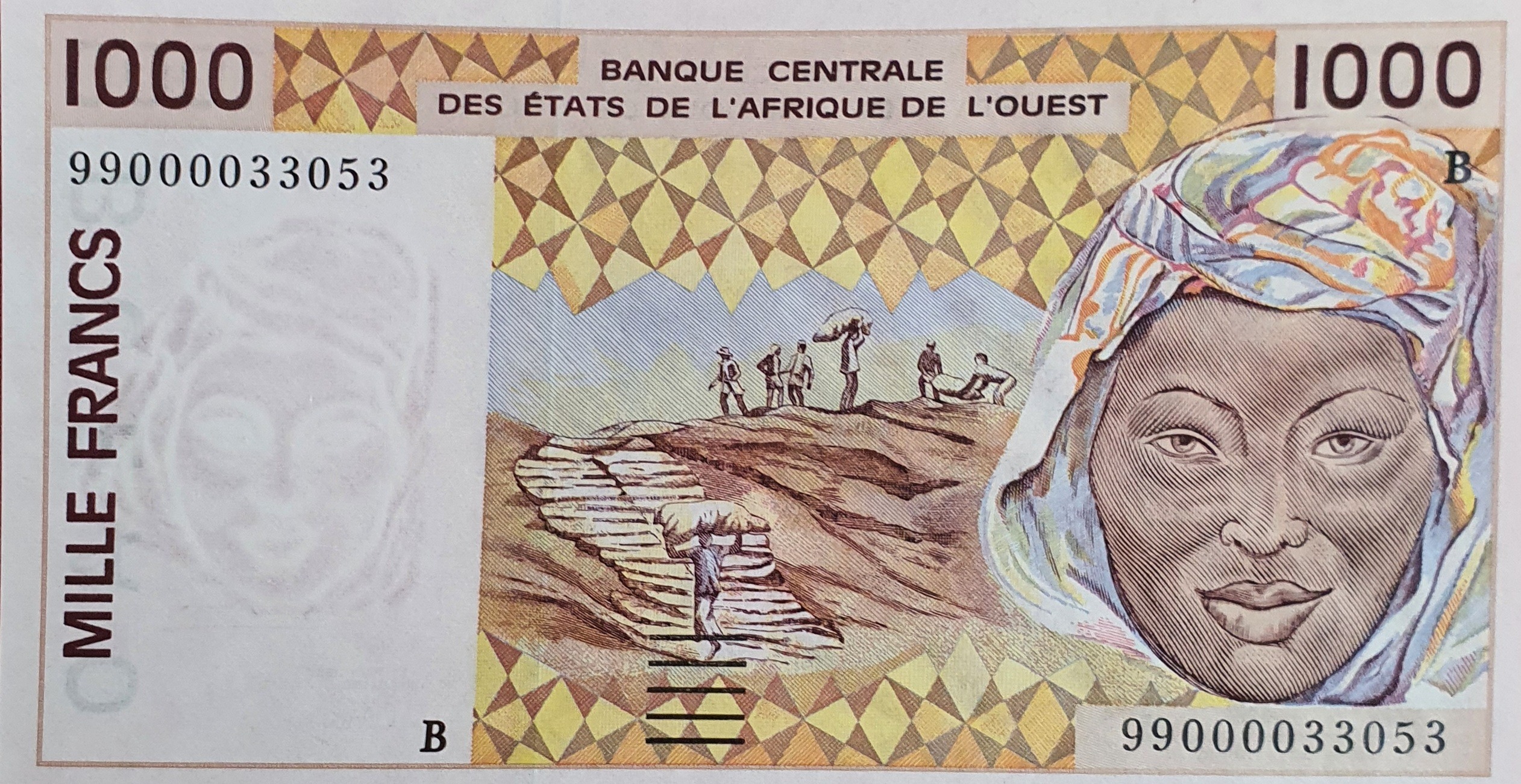 اسکناس 1000 فرانک 1998 غرب آفریقا ، ساحل عاج