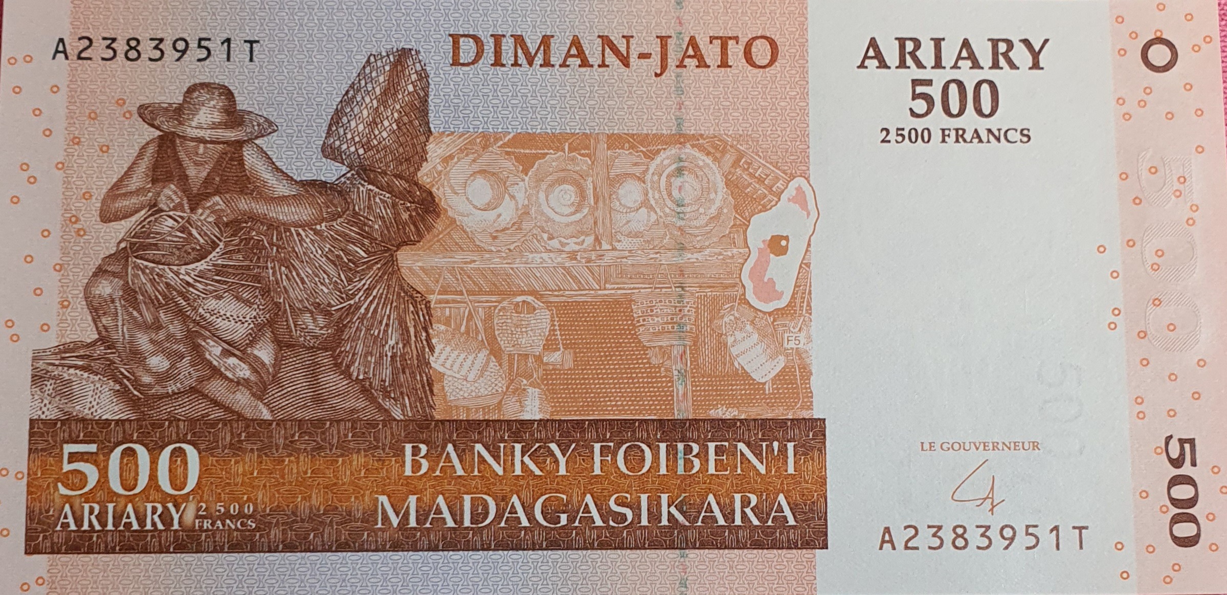 اسکناس 500 آریاری 2004 جمهوری سوم ماداگاسکار