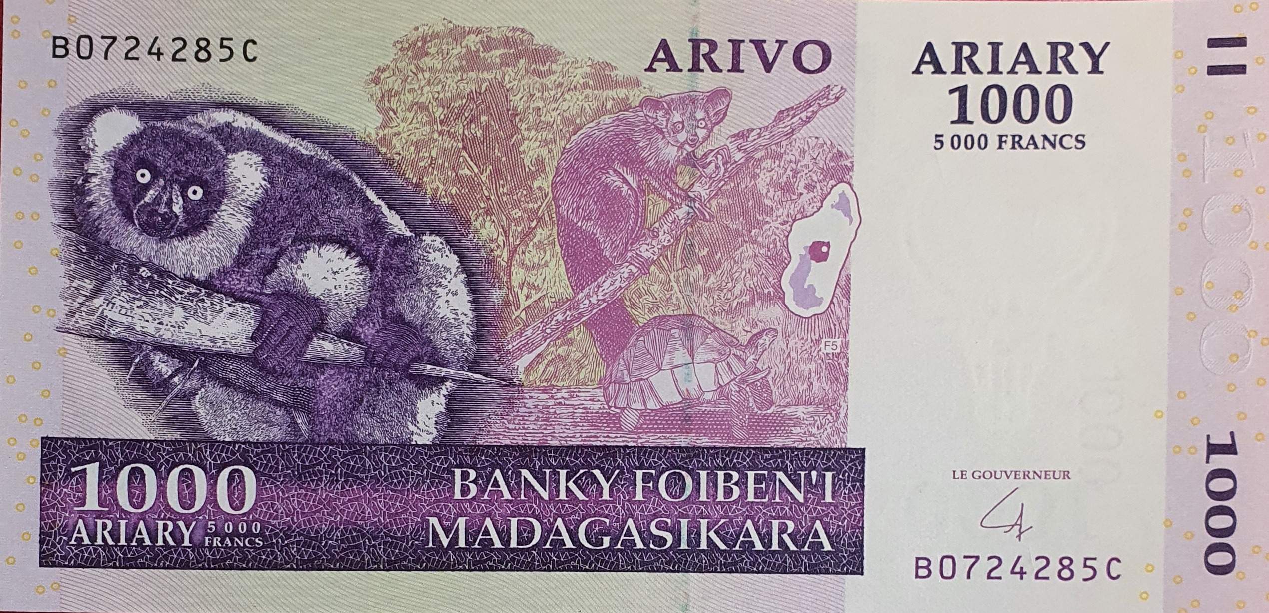 اسکناس کمیاب 1000 آریاری 2004 ماداگاسکار