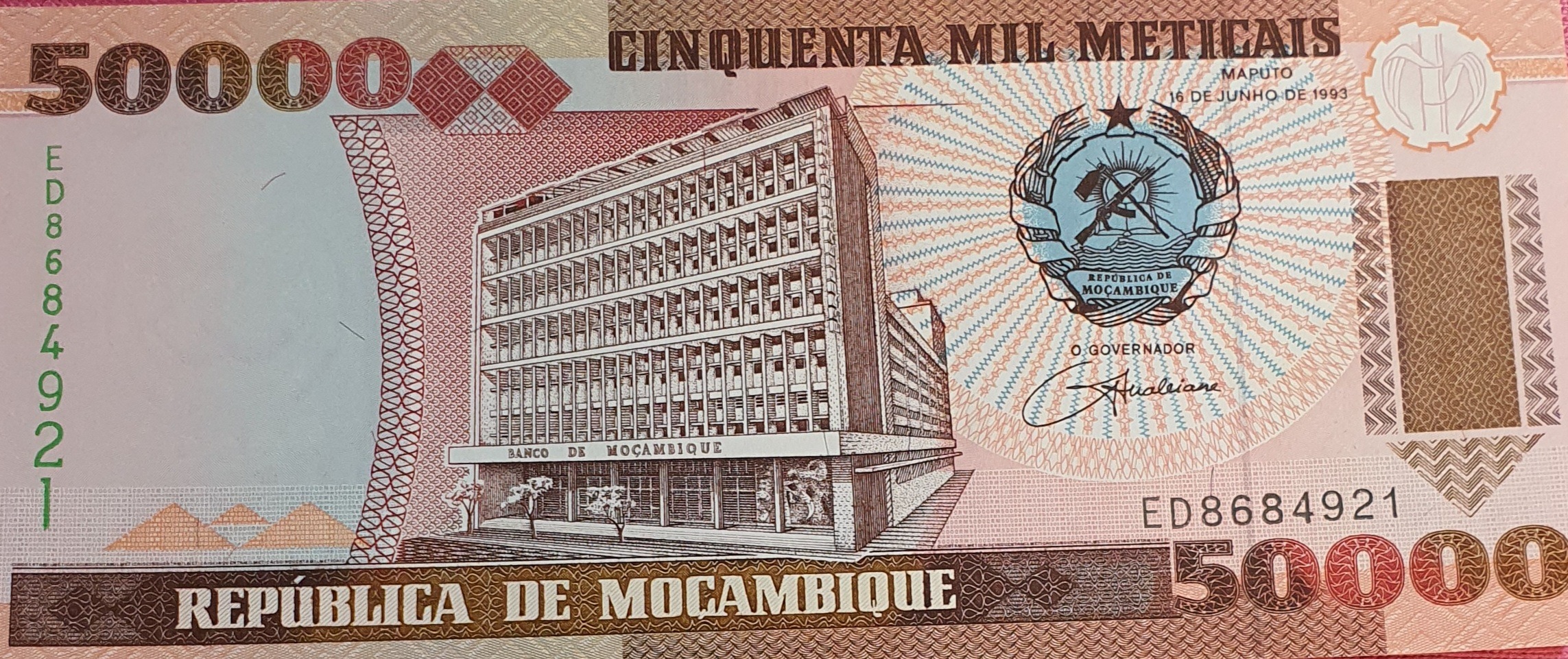 اسکناس 50000 متیکال 1993 جمهوری موزابیک