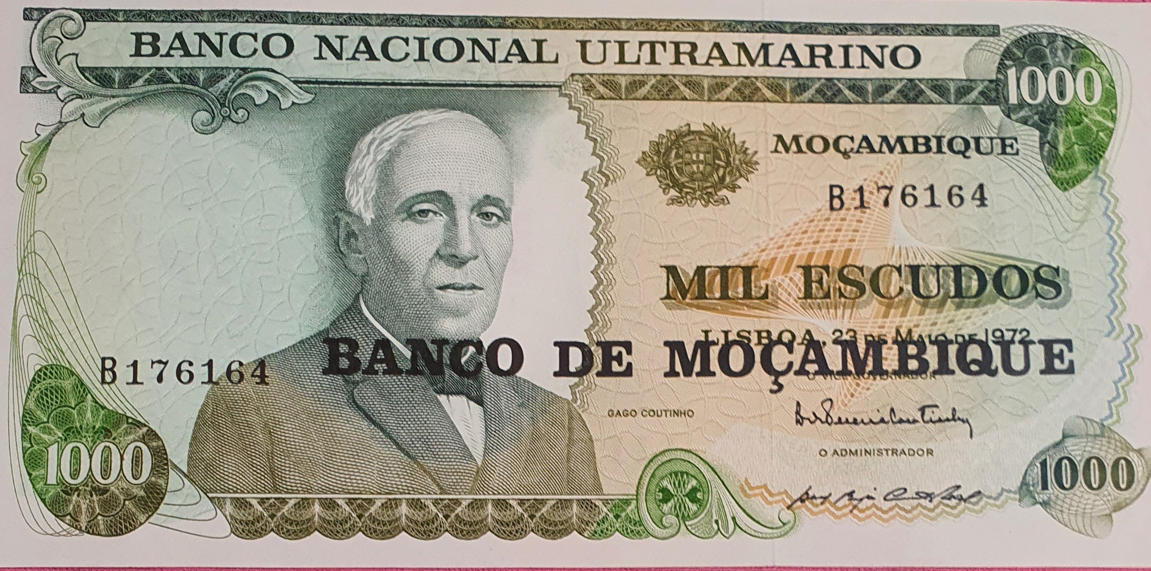 اسکناس 1000 اسکودو 1972 جمهوری خلق موزامبیک