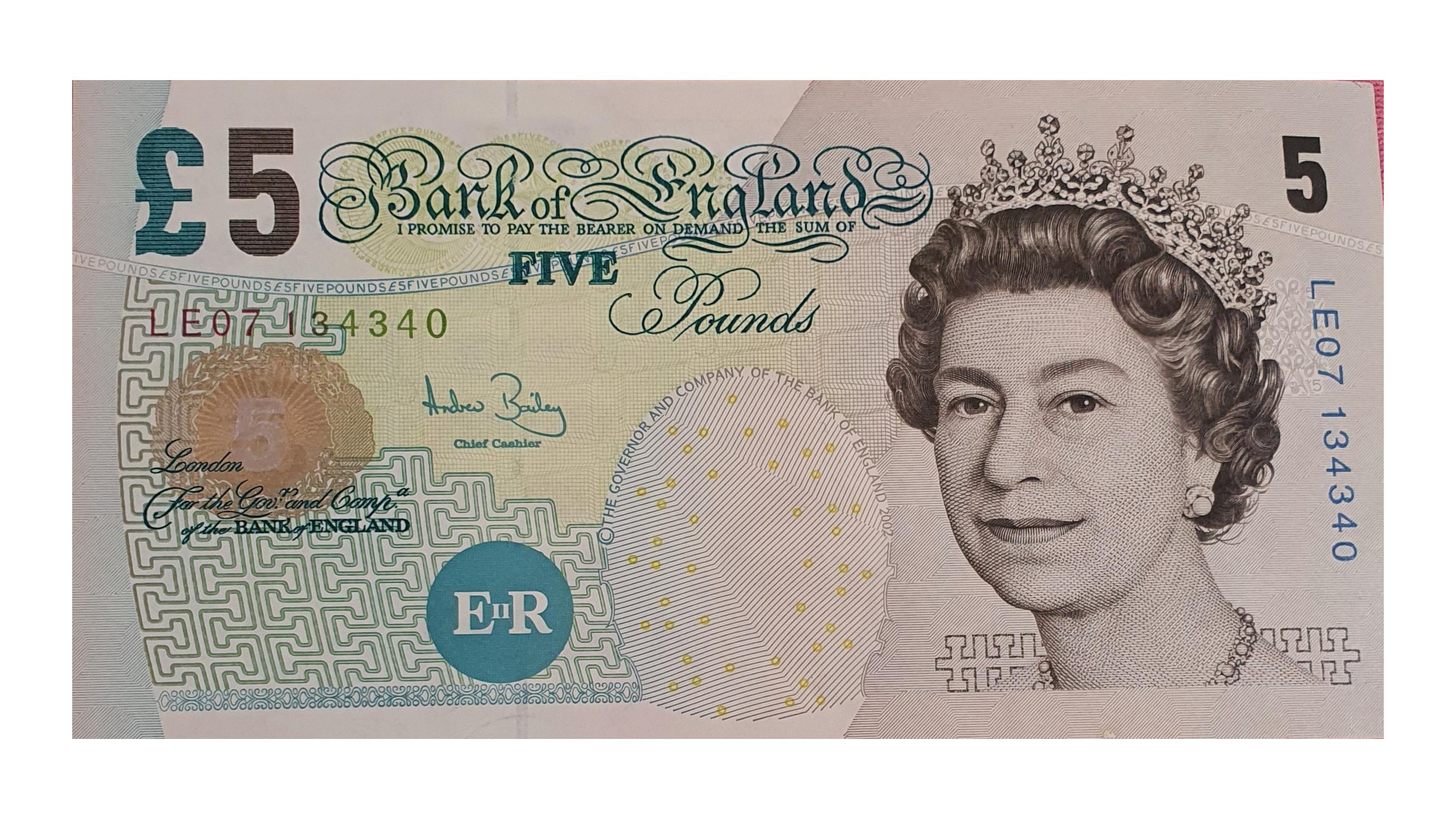 اسکناس 5 پوند 2002 انگلیس