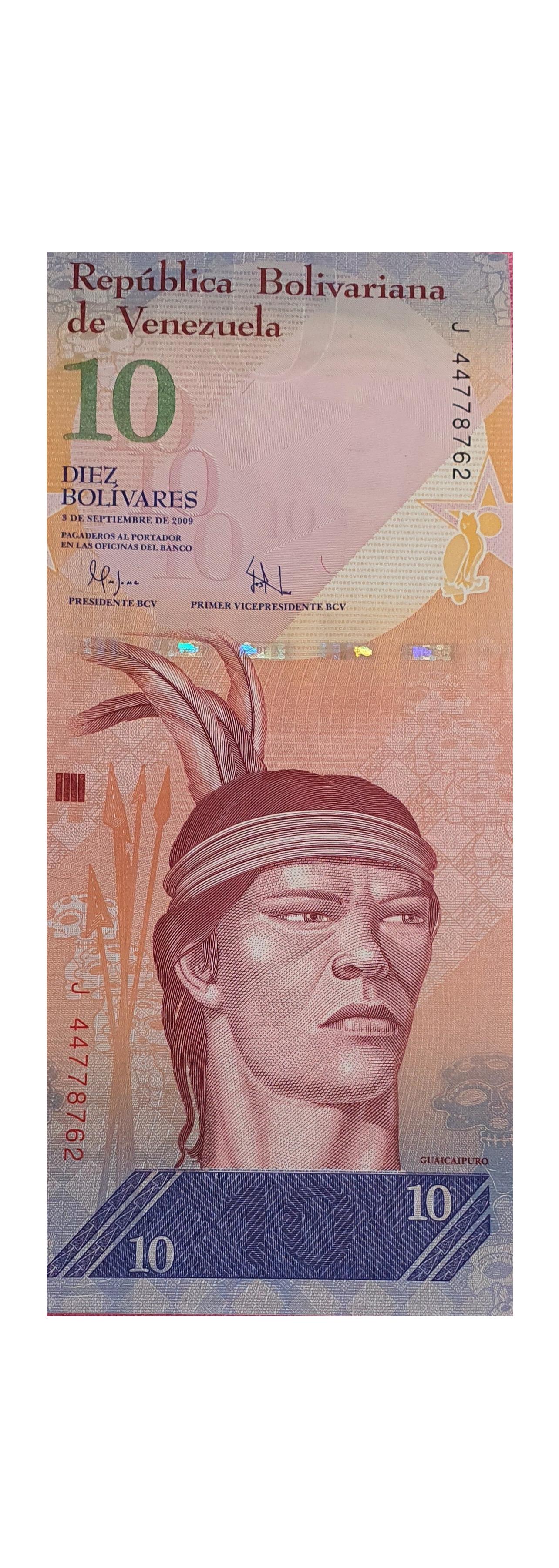 اسکناس 10 بولیوار 2014 جمهوری بولیواری ونزوئلا