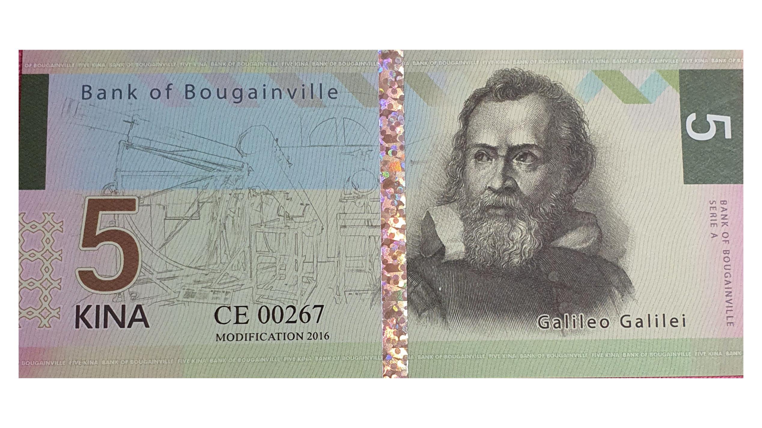 اسکناس زیبایی شناسی 5 کینا 2016 جزیره بوگنویل