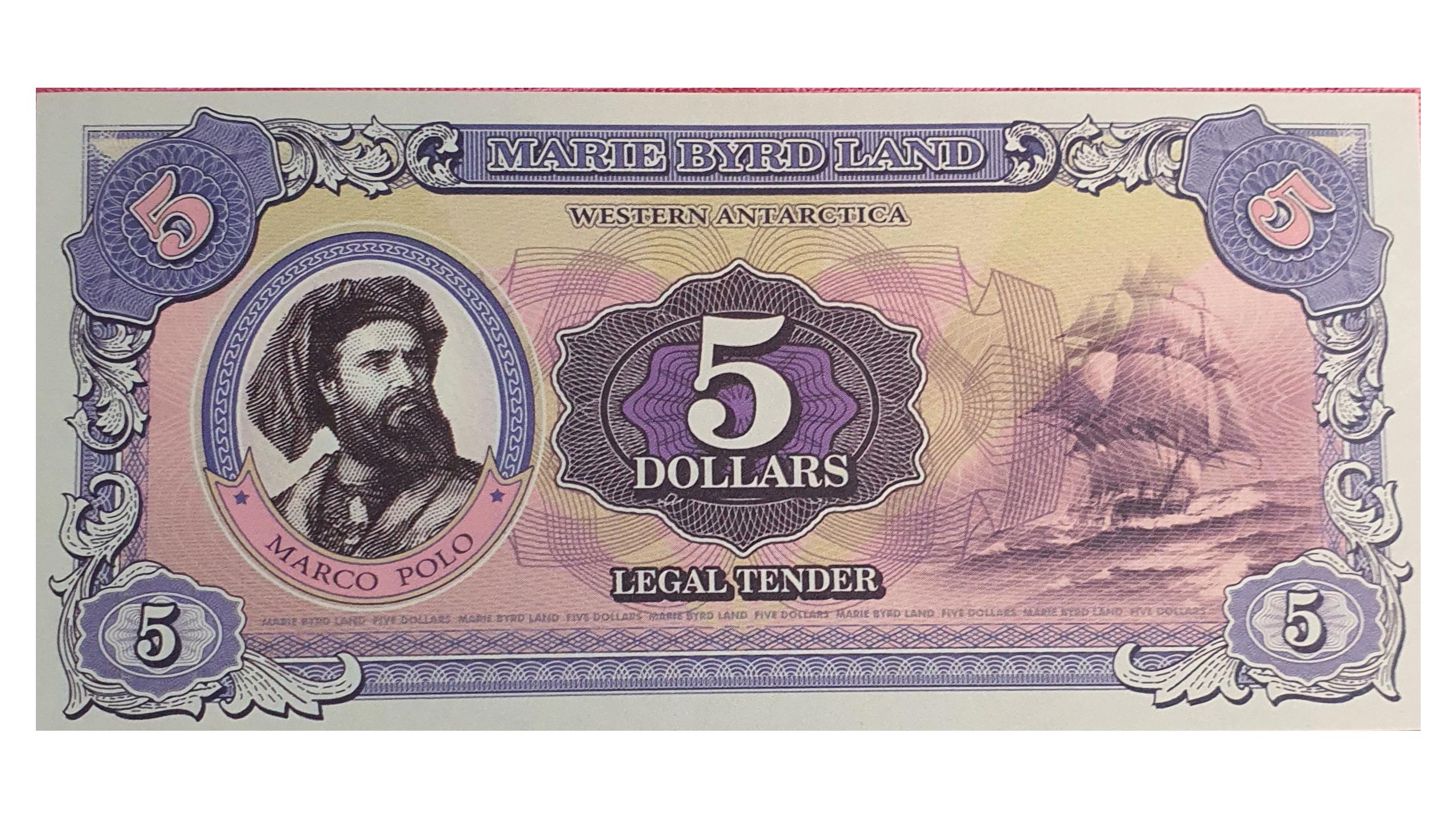 اسکناس هنری 5 دلار 2014 قطب جنوب آنتارکتیکا