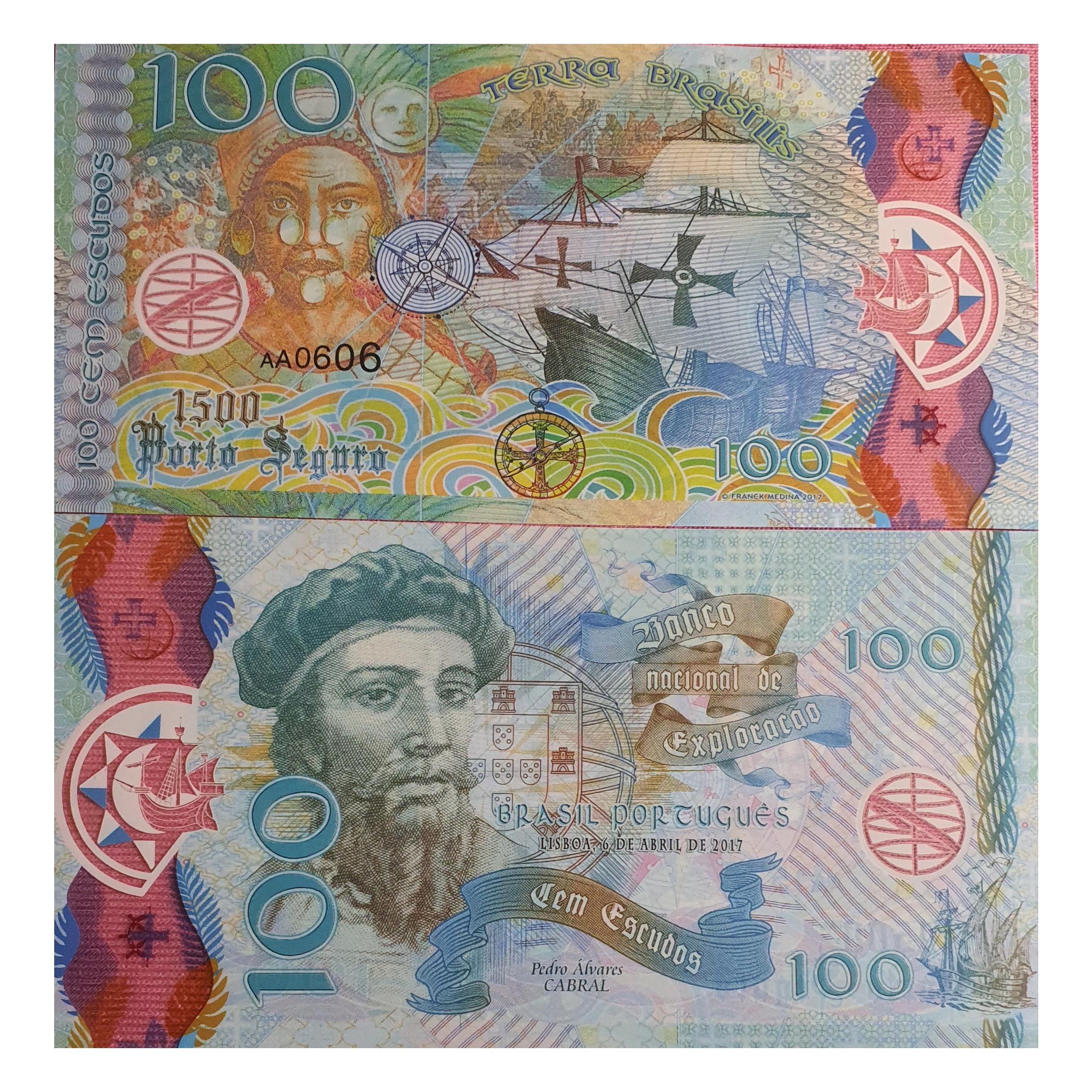 اسکناس 100 اسکودو پادشاهی متحد پرتغال ، برزیل