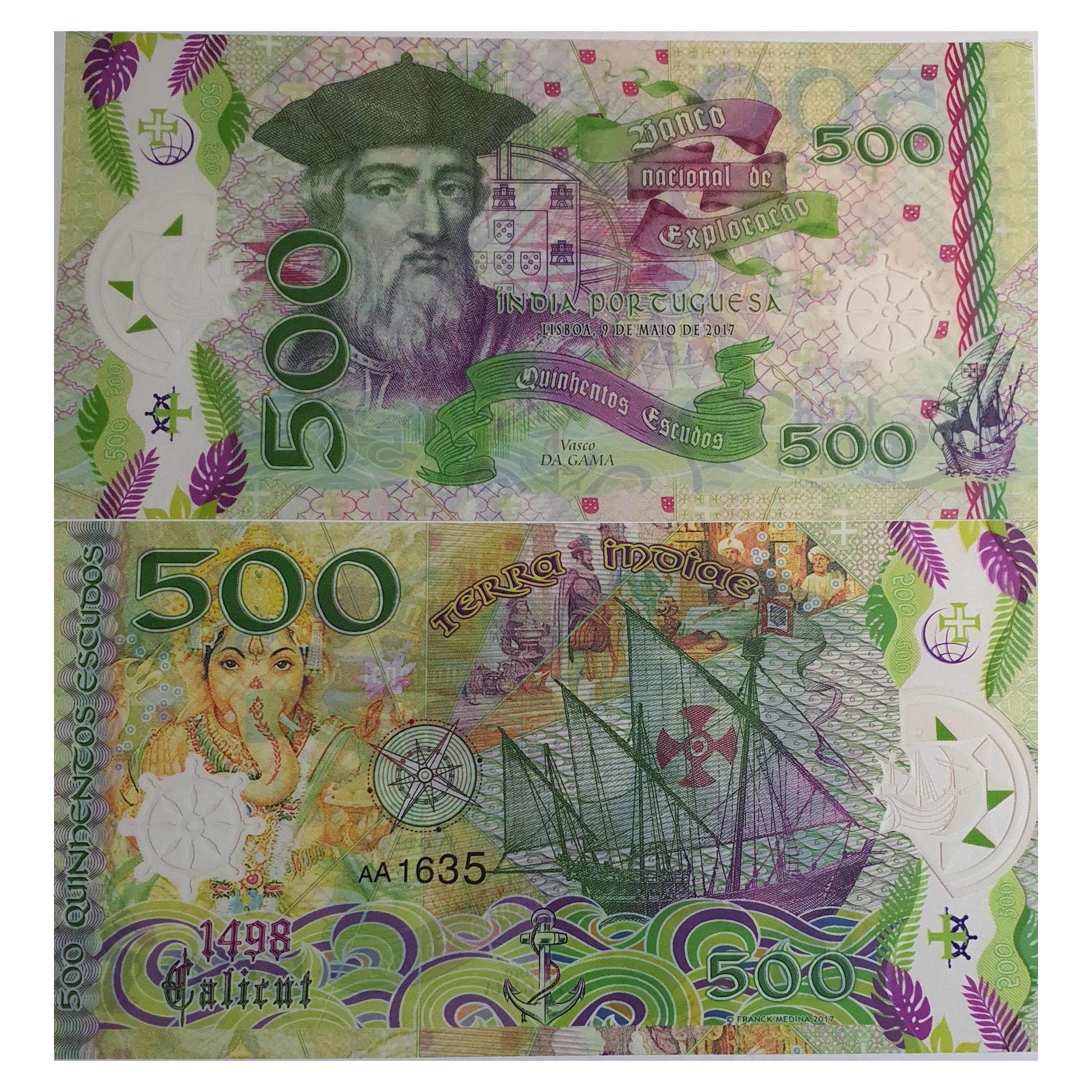 اسکناس 500 اسکودو پادشاهی متحد پرتغال ، برزیل