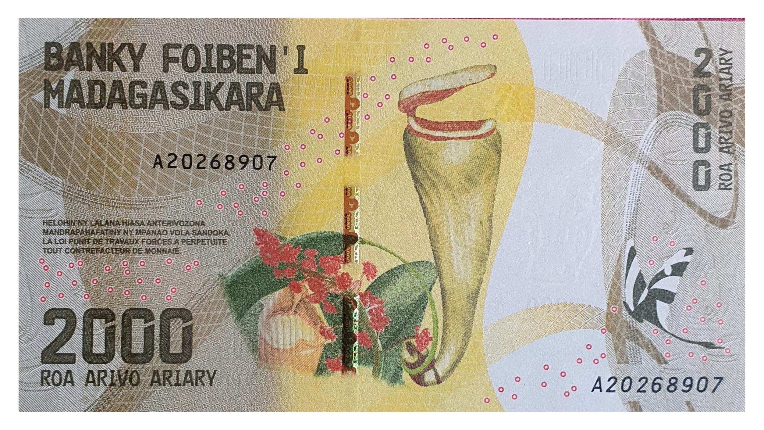 اسکناس 2000 آریاری 2017 ماداگاسکار