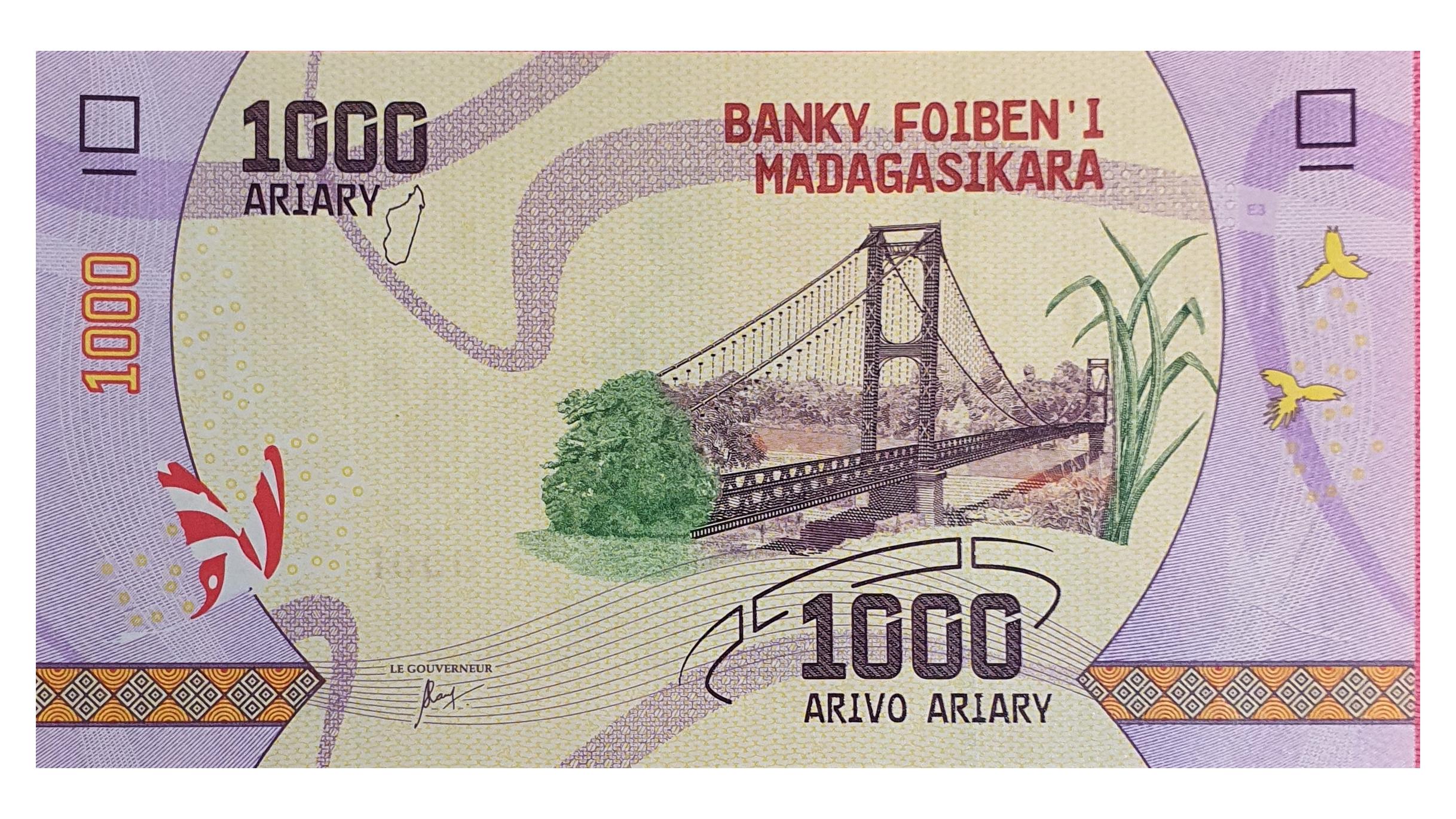 اسکناس 1000 آریاری 2015 ماداگاسکار