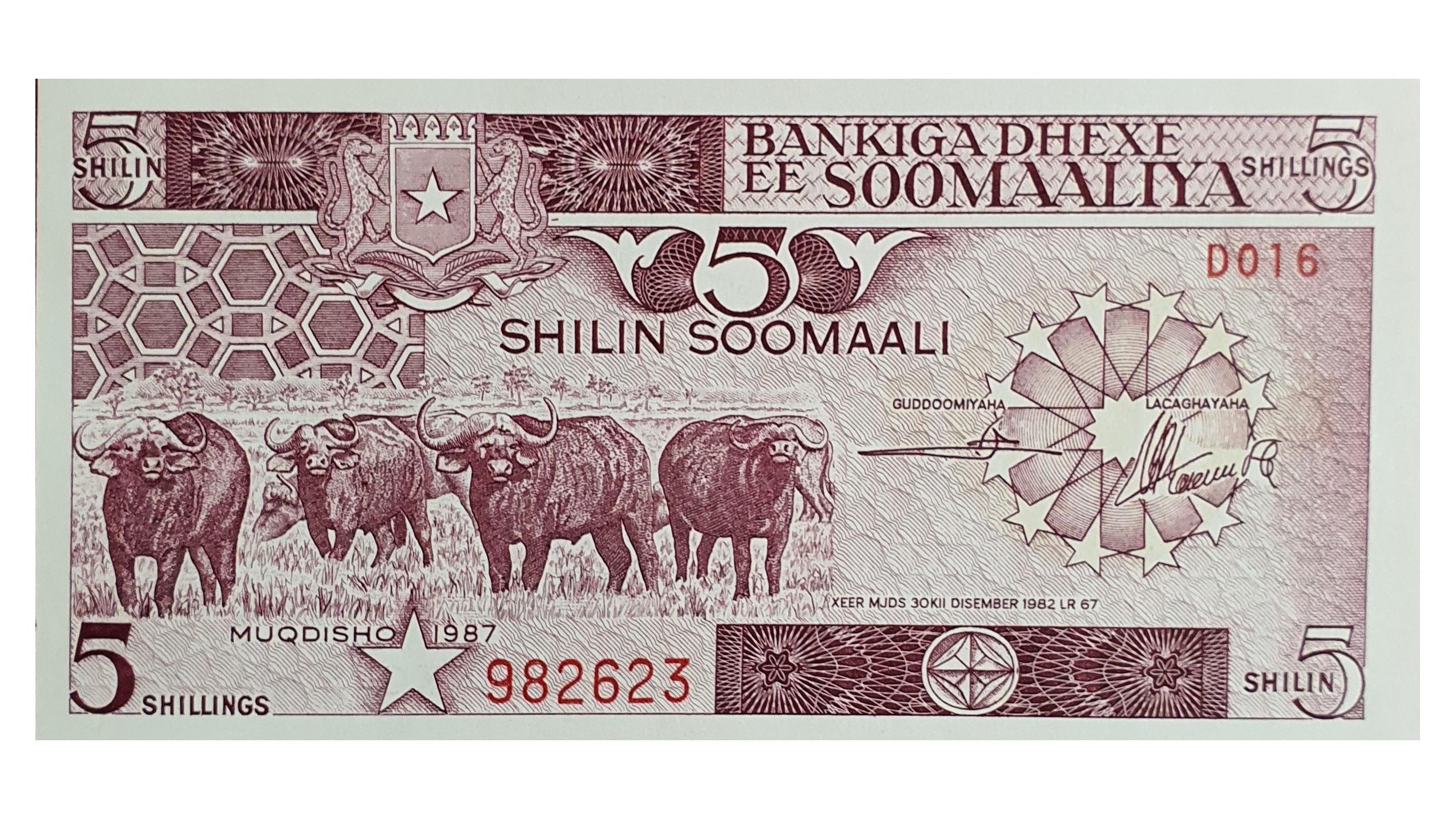 اسکناس 5 شیلینگ 1982 سومالی سری کلاسیک و ارزشمند