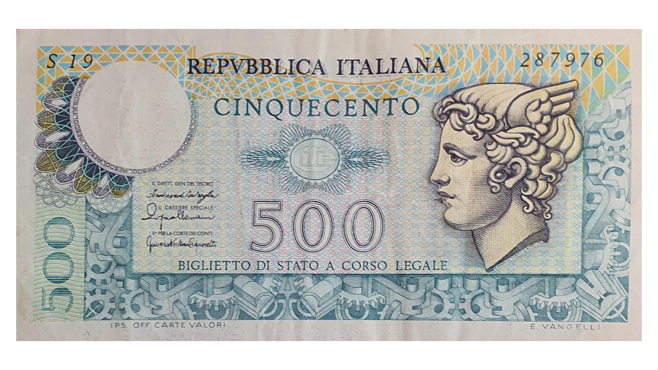 اسکناس 500 لیر 1976 ایتالیا