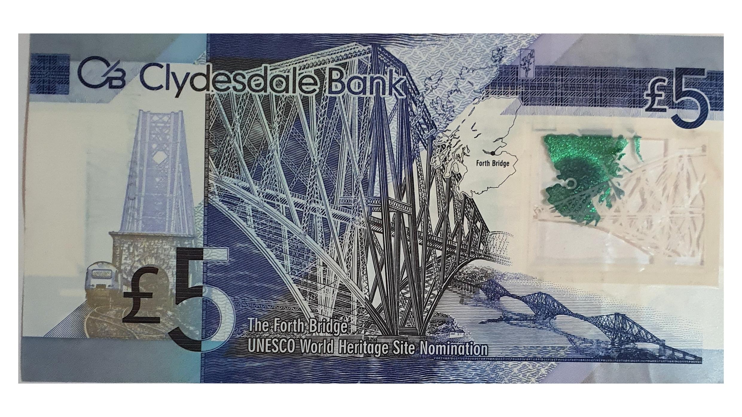 اسکناس نایاب 5 پوند استرلینگ 2015 اسکاتلند