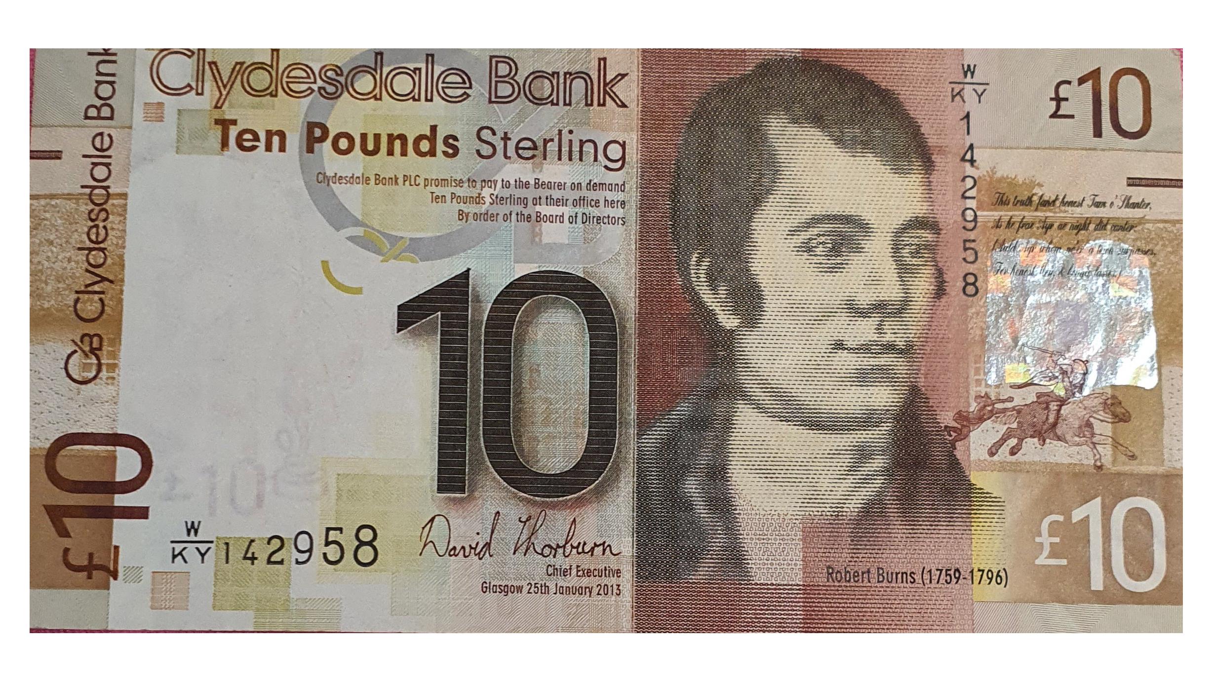اسکناس نایاب 10 پوند استرلینگ 2013 اسکاتلند