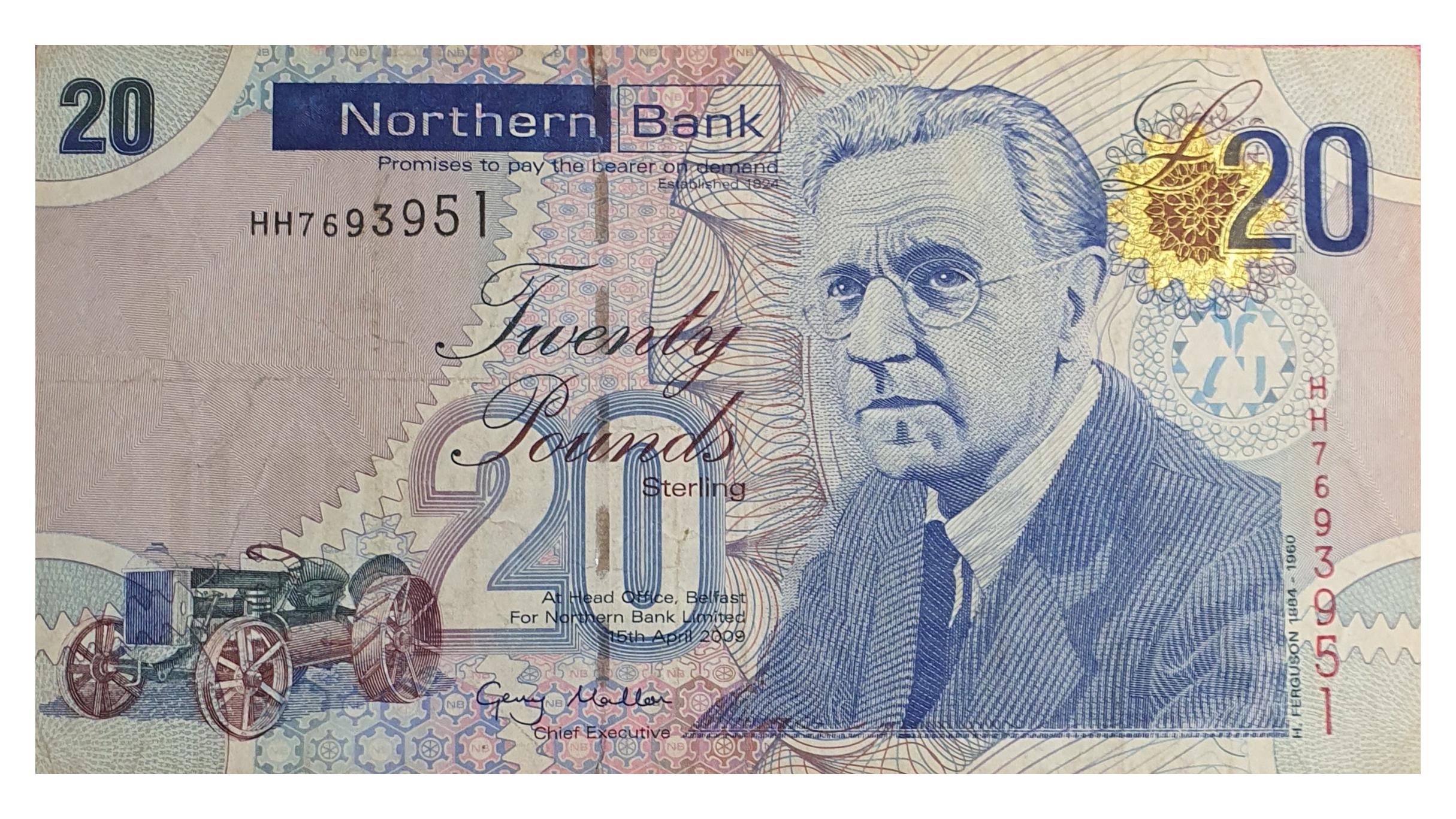 اسکناس نایاب 20 پوند استرلینگ 2009 ایرلند شمالی