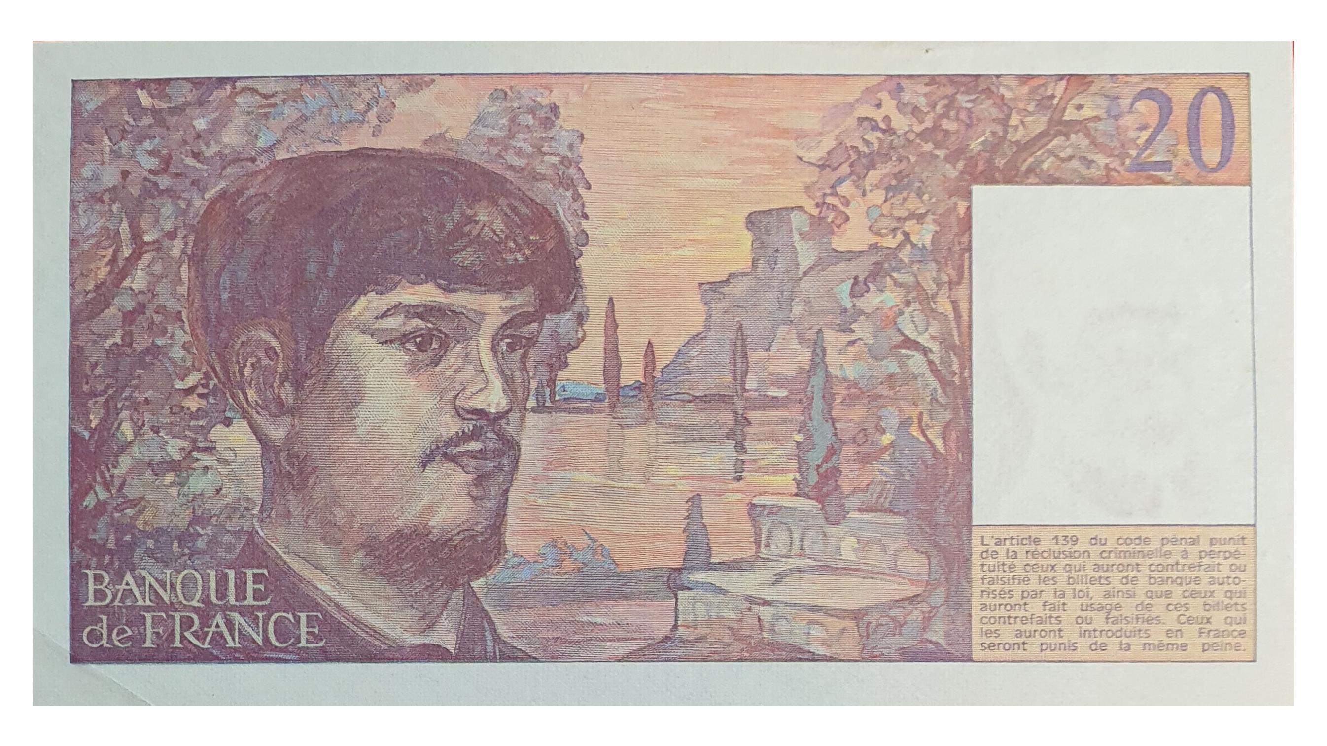 اسکناس نایاب 20 فرانک 1987 جمهوری پنجم فرانسه