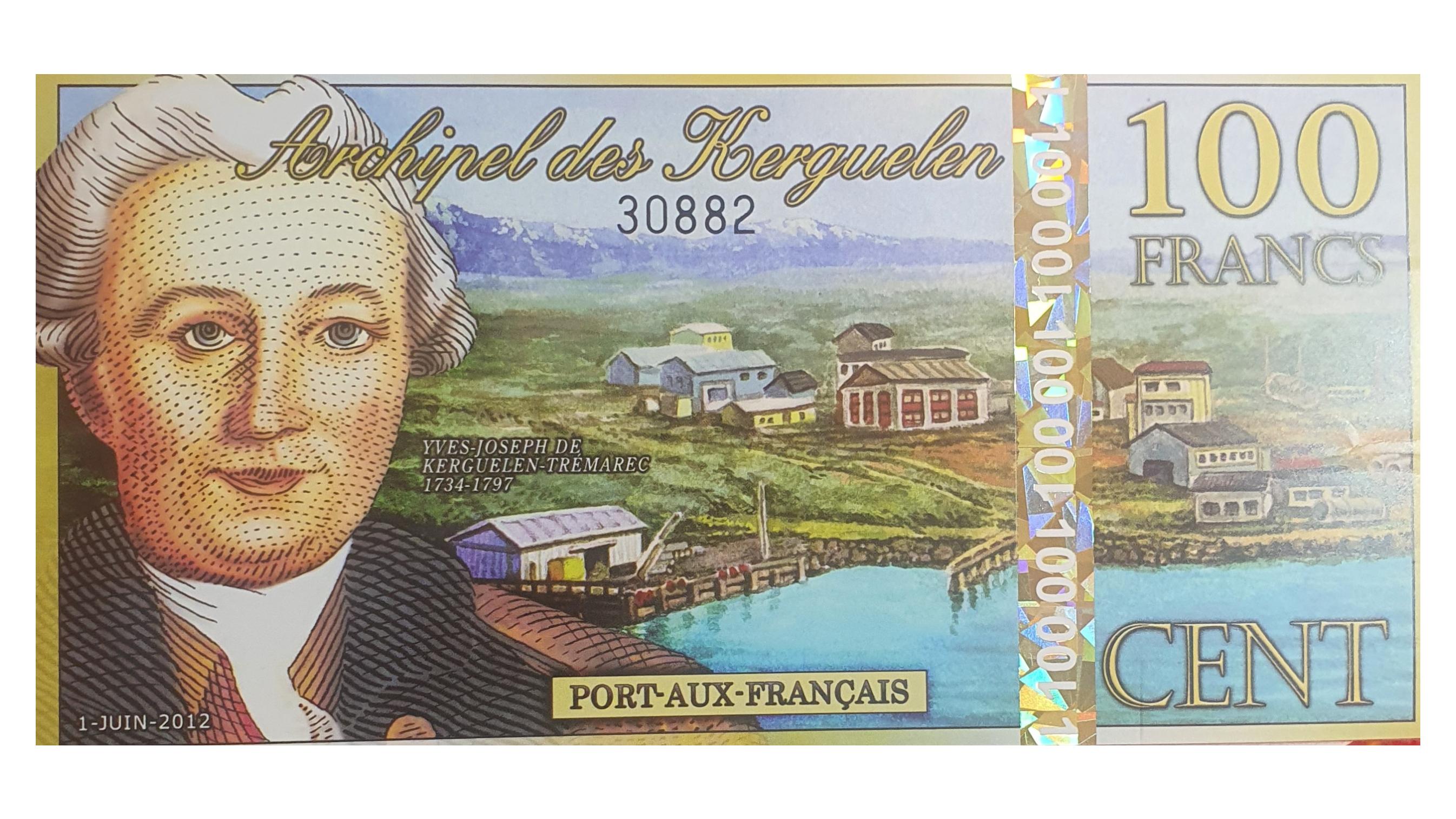 اسکناس نایاب 100 فرانک 2012 جزایر کرگولن فرانسه