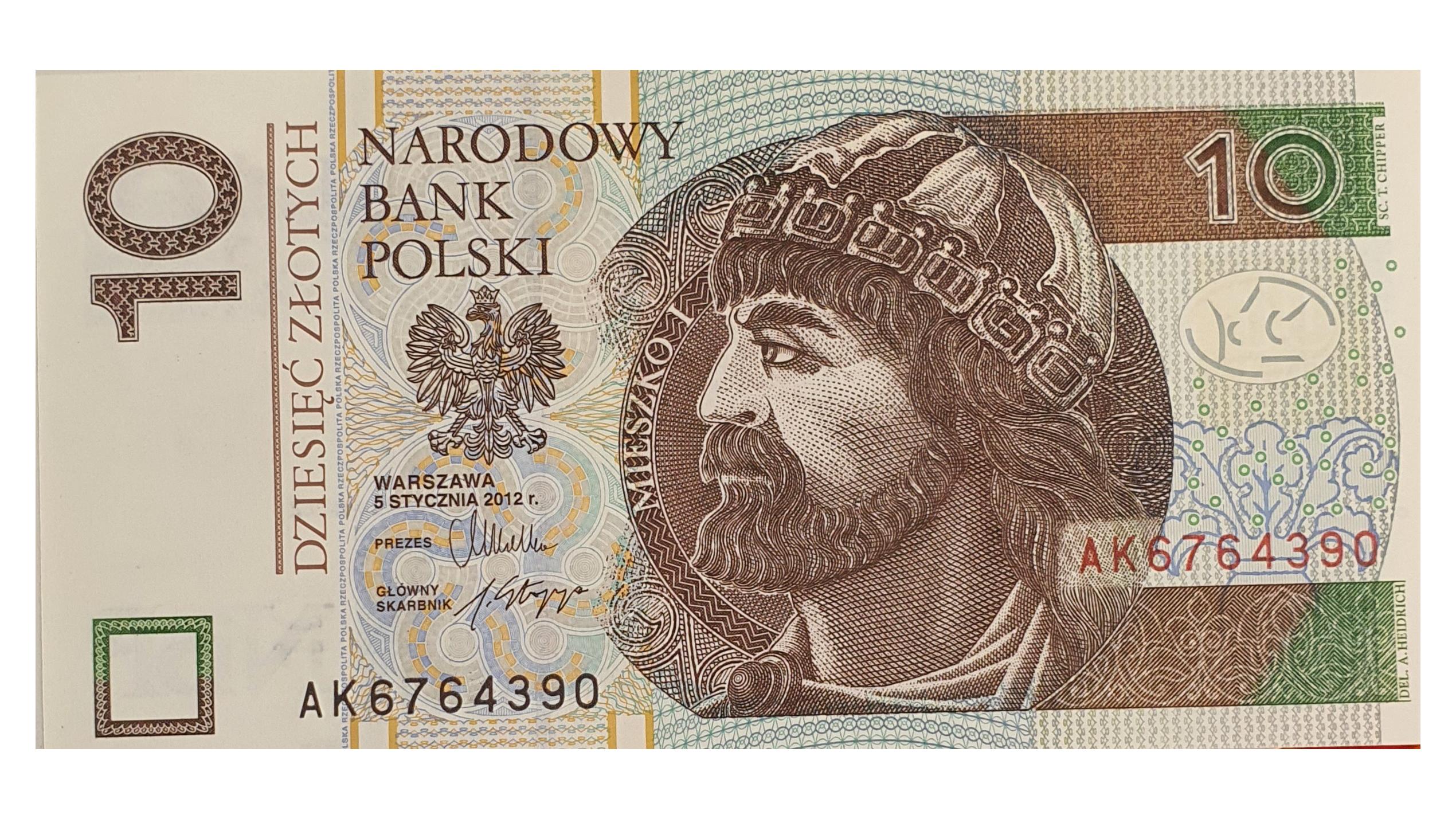 اسکناس 10 زلوتی 2012 لهستان