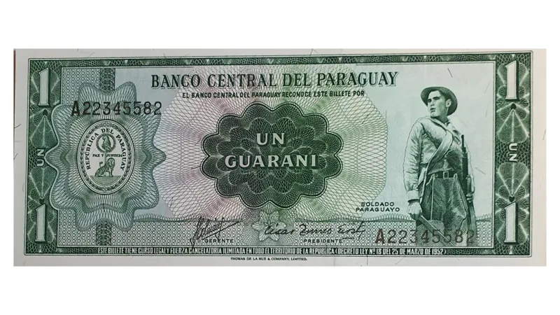 اسکناس یک گورانی 1952 پاراگوئه