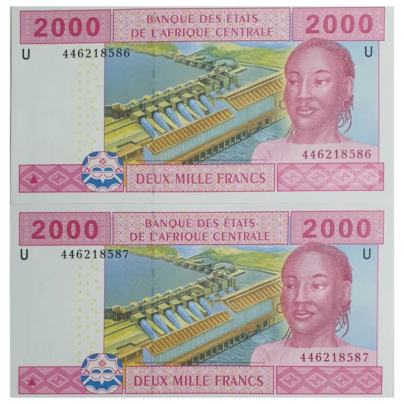 جفت اسکناس 2000 فرانک 2002 کامرون