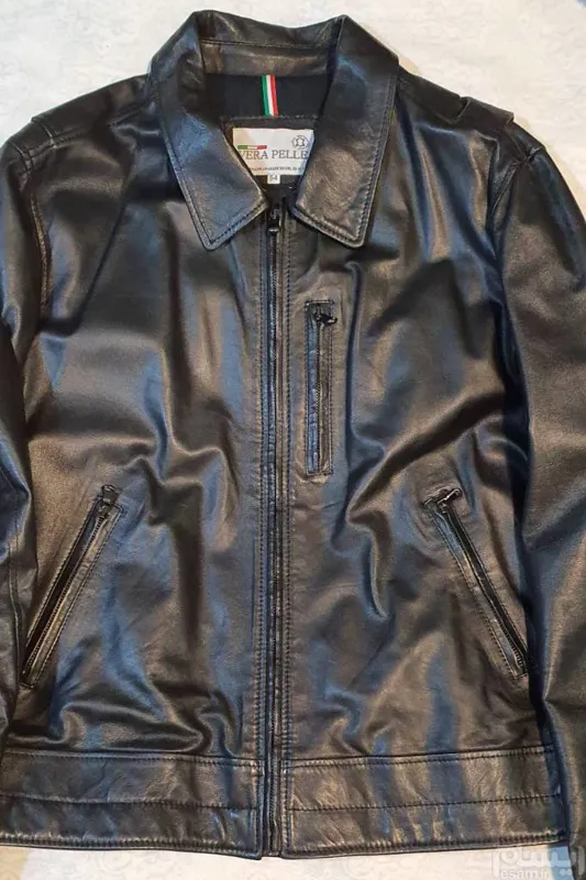 کت چرم ایتالیایی اصل جلو زیپ دار آکبند