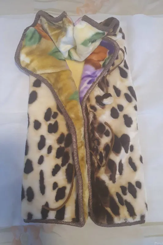 پتو نوزادی کلاه دار دو رو طرح پلنگی برند SEB